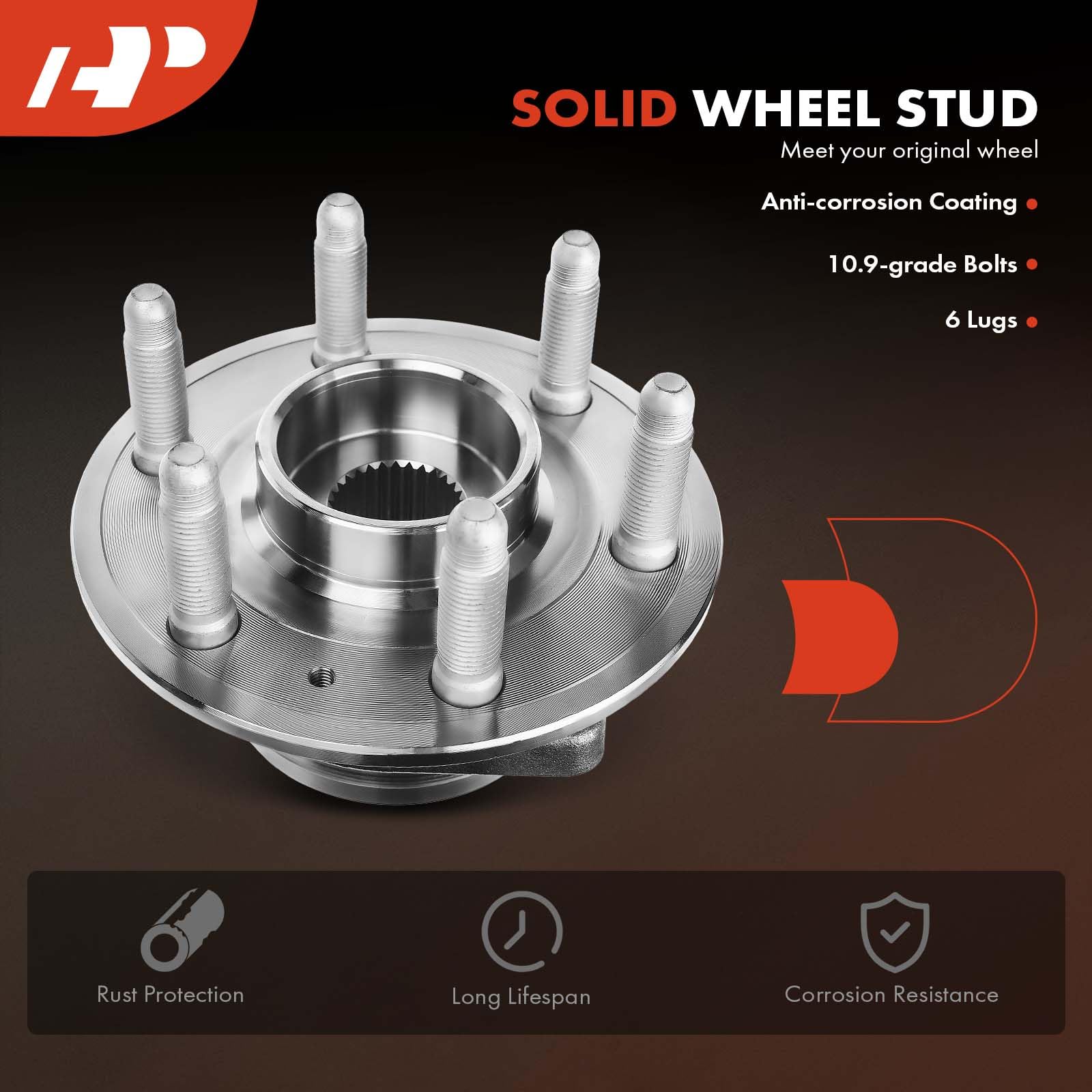 A-Premium 2 x Front or Rear Wheel Bearing and Hub Assembly with 6-Lug Compatible with Cadillac SRX 2010-2016, Saab 9-4X 2011