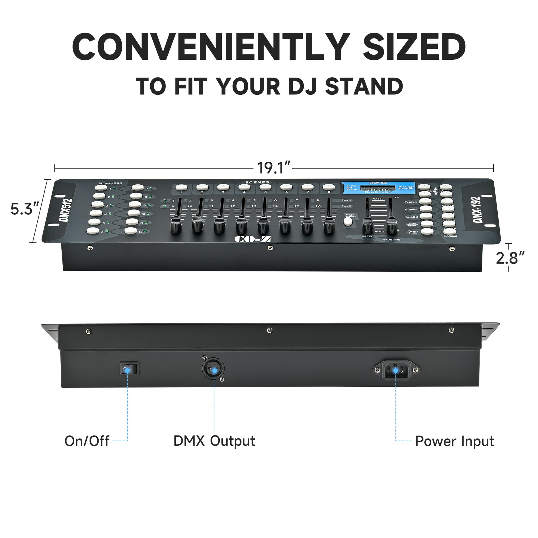 CO-Z 192 DMX 512 Stage DJ Light Controller Lighting Mixer Board Console for Light Shows, Party Disco Pub Night Club DJs KTV Bars and Moving Heads