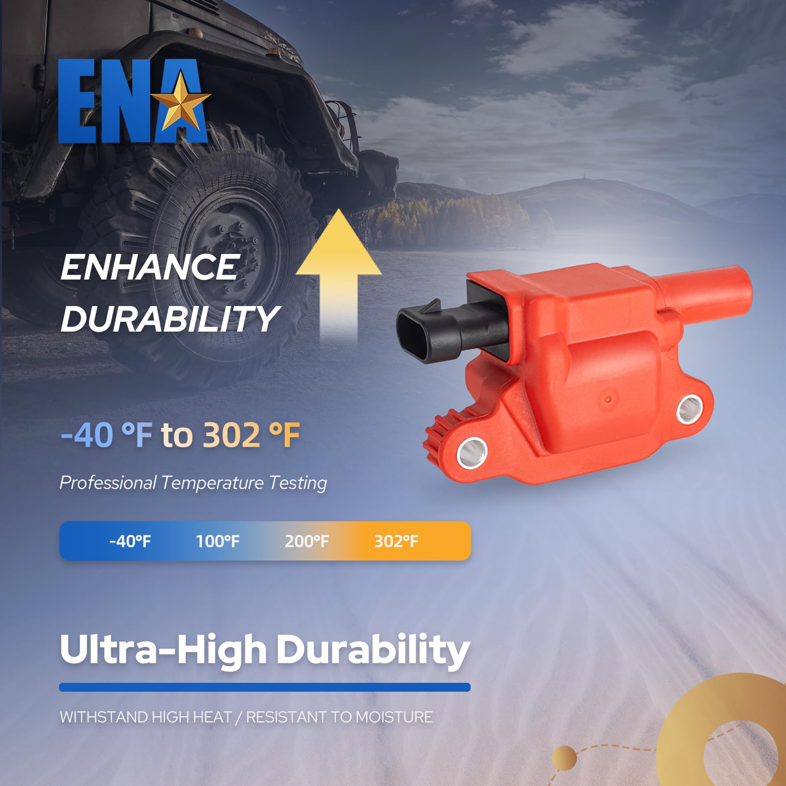 ENA Set of 8 UF413 Ignition Coil with 8mm 748UU Spark Plug Wires Compatible with Cadillac Chevrolet Chevy GMC Canyon Tahoe LaCrosse Escalade Express Savana Silverado SSR Yukon CTS 4.8L 5.3L 6.0L 6.2L