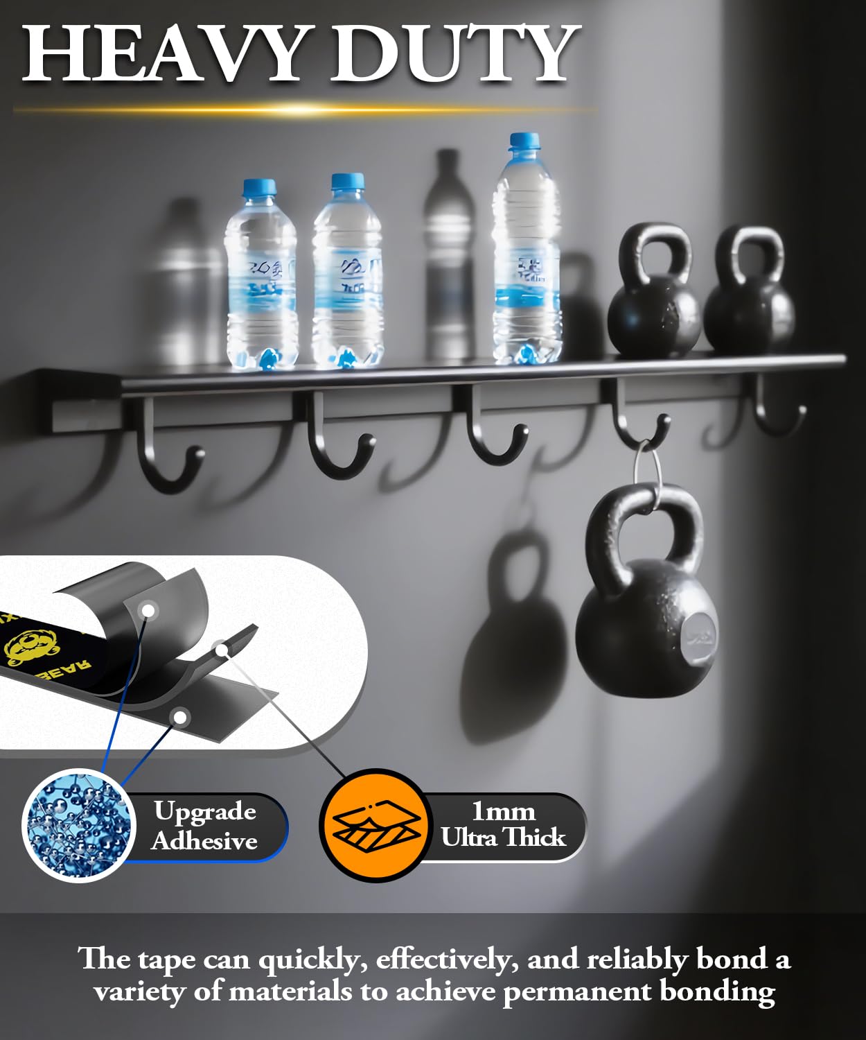 PHIXBEAR High Temperature Heavy Duty Double Sided Tape Resistant, 20 Ft X 0.5In, Strong Adhesion Waterproof Mounting Tape for Multi-Purpose Automotive Parts, LED Strip Ligh, Home, Office