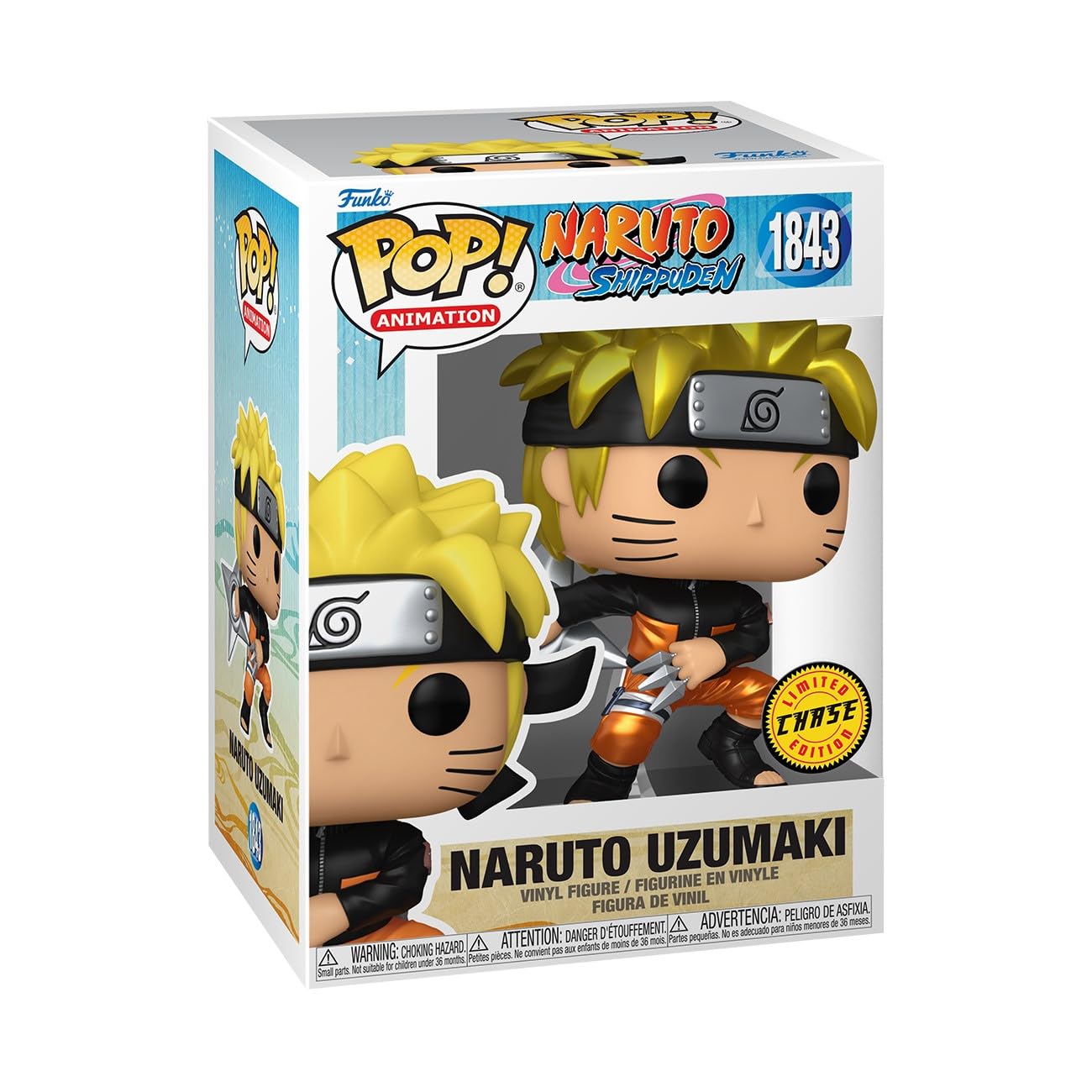 Funko POP Animation: Naruto Shippuden - Naruto - (Shrkn) - 1/6 Odds for Rare Chase Variant - Metallic - Collectable Vinyl Figure - Gift Idea - Official Merchandise - for Kids & Adults