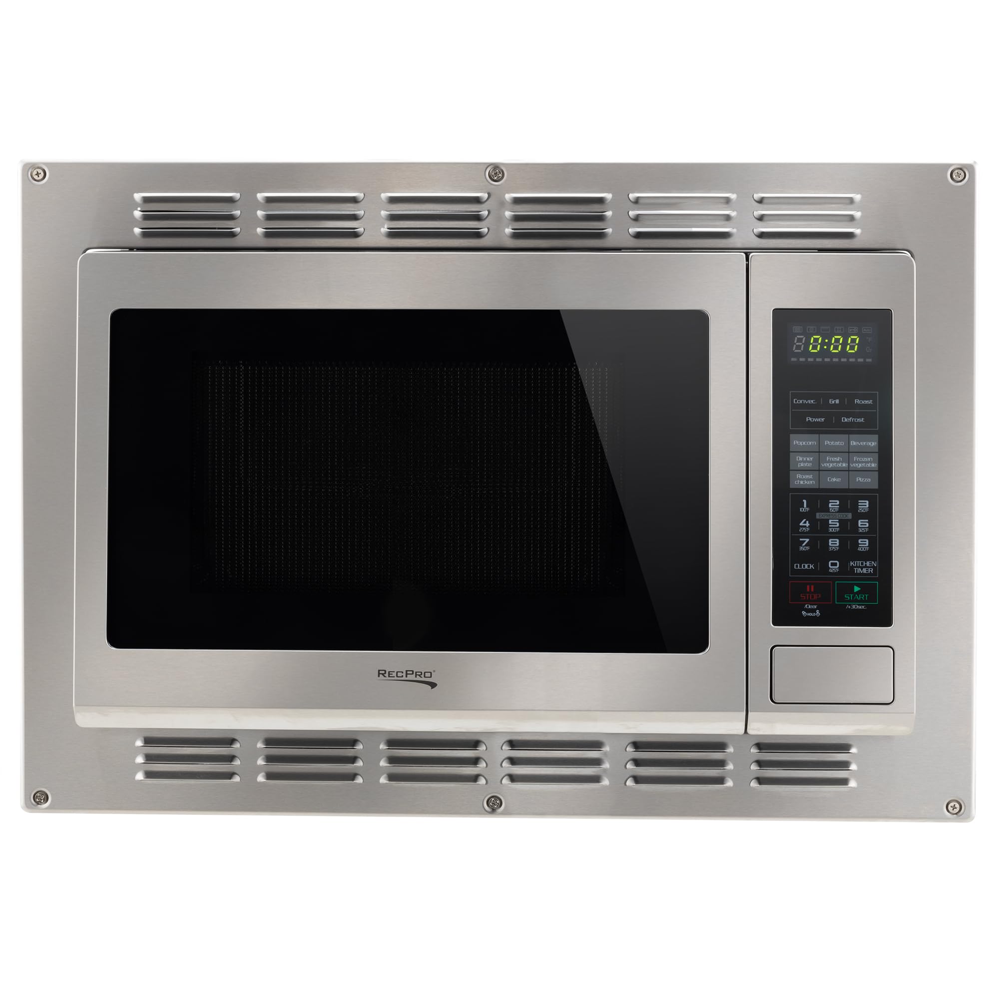 RecPro RV Convection Microwave Stainless Steel 1.1 cu. ft. | 120V | Microwave | Appliances | Direct Replacement for High Pointe and Greystone