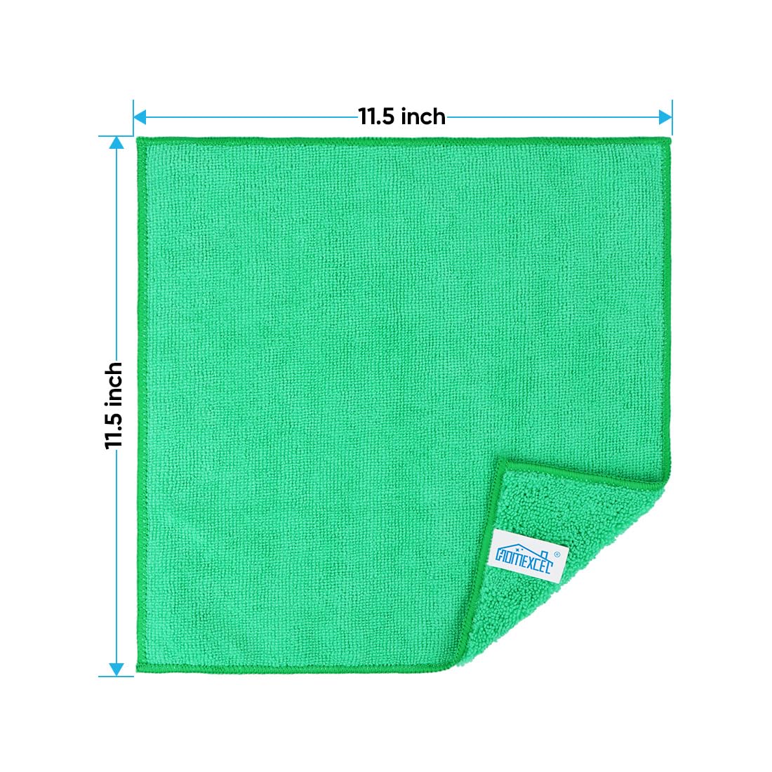 HOMEXCEL Microfiber Cleaning Cloth, 12 Pack Green Premium Microfiber Towels for Cars, Lint Free, Scratch-Free, Highly Absorbent, Reusable Cleaning Rags for Car, Household, Kitchen, 11.5"X11.5"