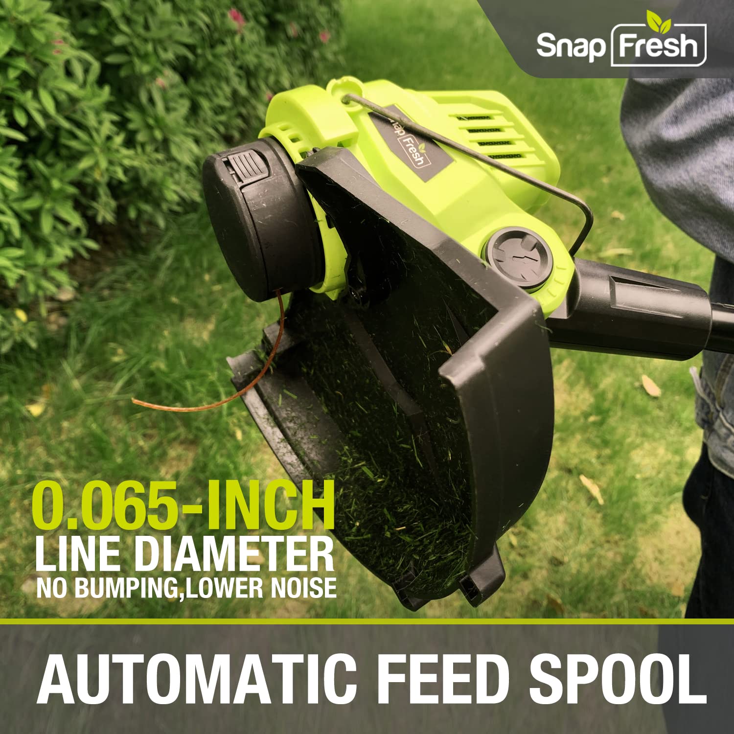 SnapFresh Cordless String Trimmer, 12" Line String Trimmer, 20V Electric Lawn Trimmer with 2.0Ah Battery & Fast Charger for Adjustable Angle Cutting, Lightweight Lawn Edger for Garden Yard