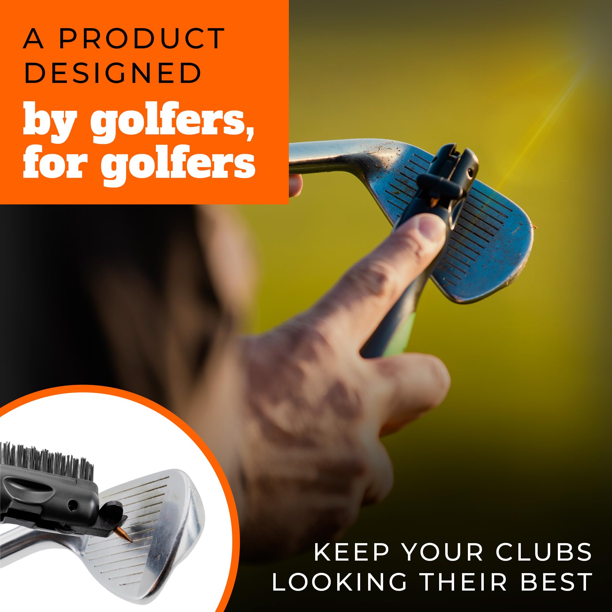 Frogger Golf Brush Head and Groove Cleaner Replacement for BrushPro (100% Nylon Brush)
