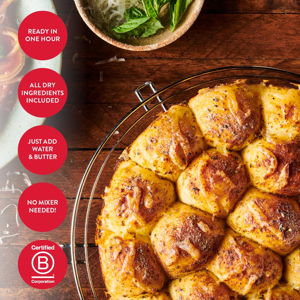 King Arthur Baking Company Pull-Apart Garlic Bread Mix Kit 15.25 oz., Baking Mix - Ready in 1 hour