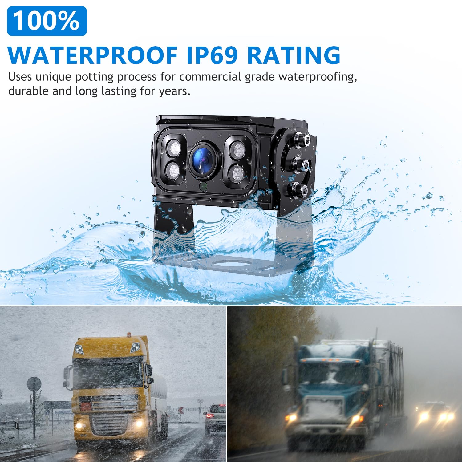DVKNM Ultimate 9" AHD IPS Monitor 1080P HD DVR Recording Dual Split Backup Camera Complete Kit for Car Truck RV IP69 Waterproof Camera Sharp Rear View Split Image Included 32G SD Card Easy DIY Install