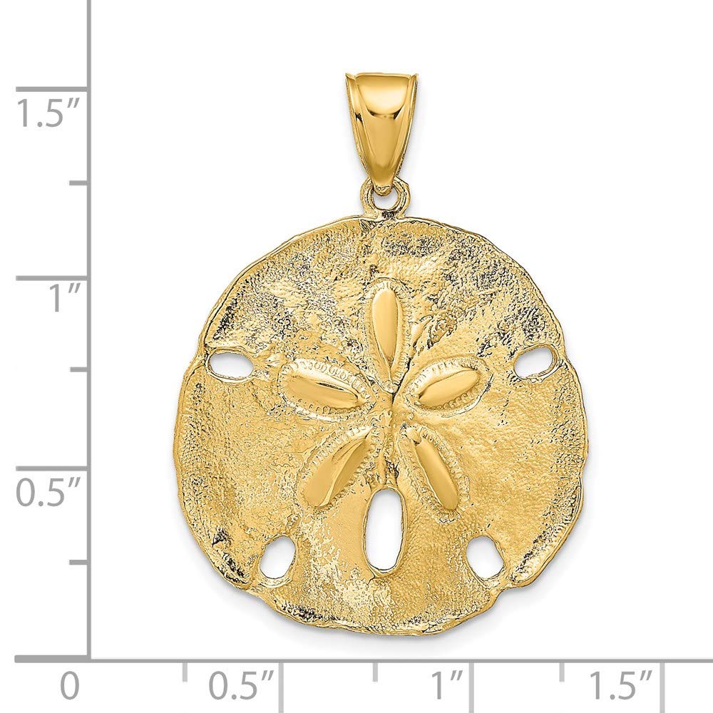 Sonia Jewels Real 14k Yellow Gold Men's Sand Dollar Pendant Charm