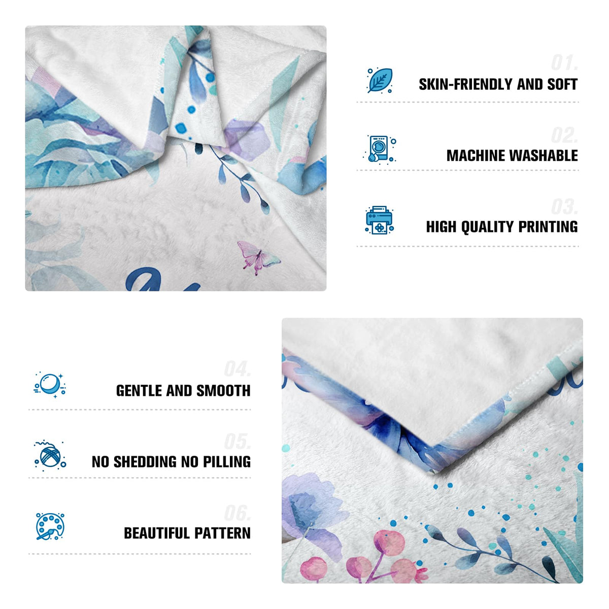 Gifts for Mom, Mom Christmas Birthday Gifts for Mom, Gifts for Mom from Daughter Son, Best Mom Gift for Mom Unique, New Mom Gifts Soft Throw Blanket with Floral 50x60in