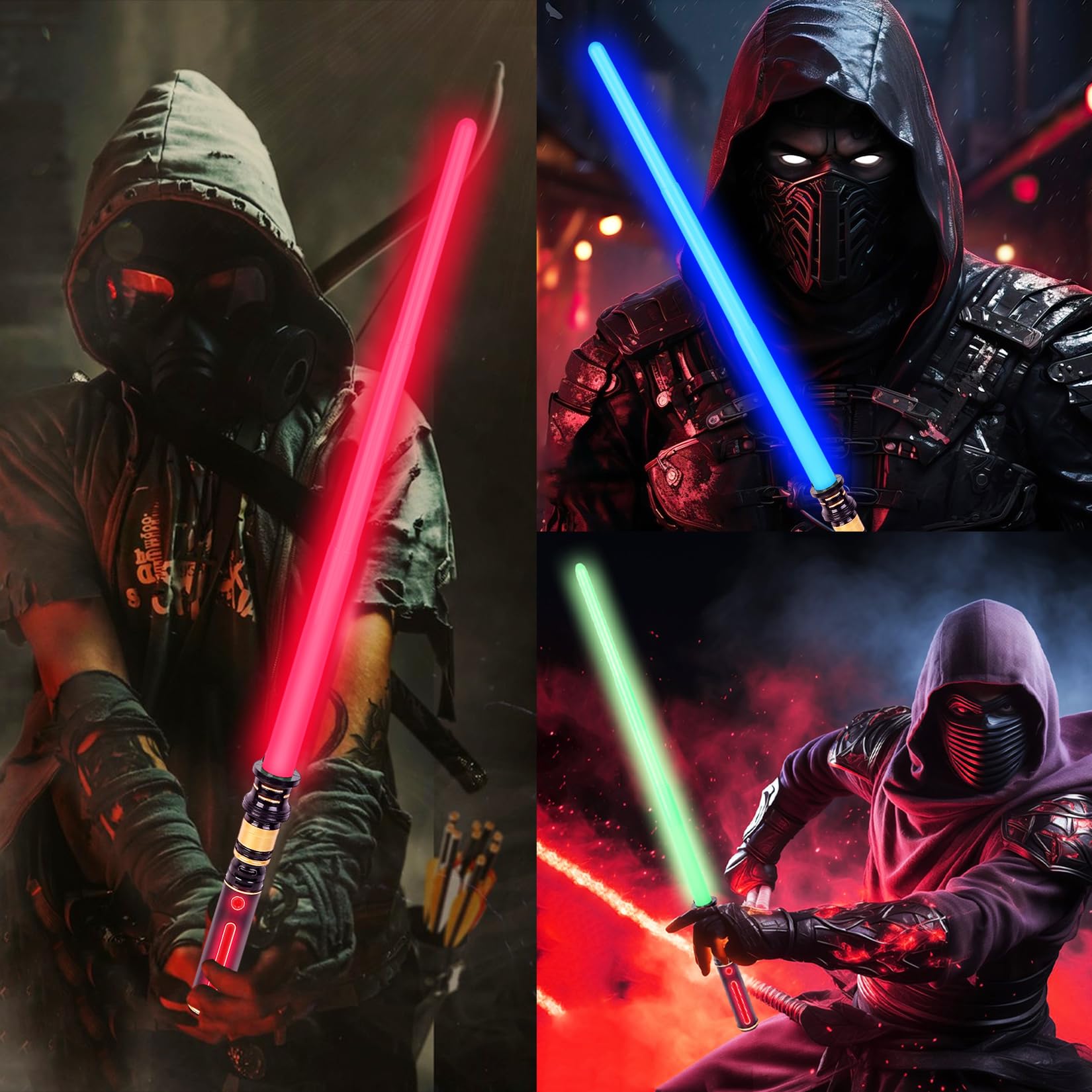 YOFOTHS Light Up Saber, 3 Pack Lightsaber with FX Sound and Realistic Handle, Light Up Saber for Kids, Expandable Light Swords for Halloween Dress Up Parties Birthday Christmas Galaxy War Fighters