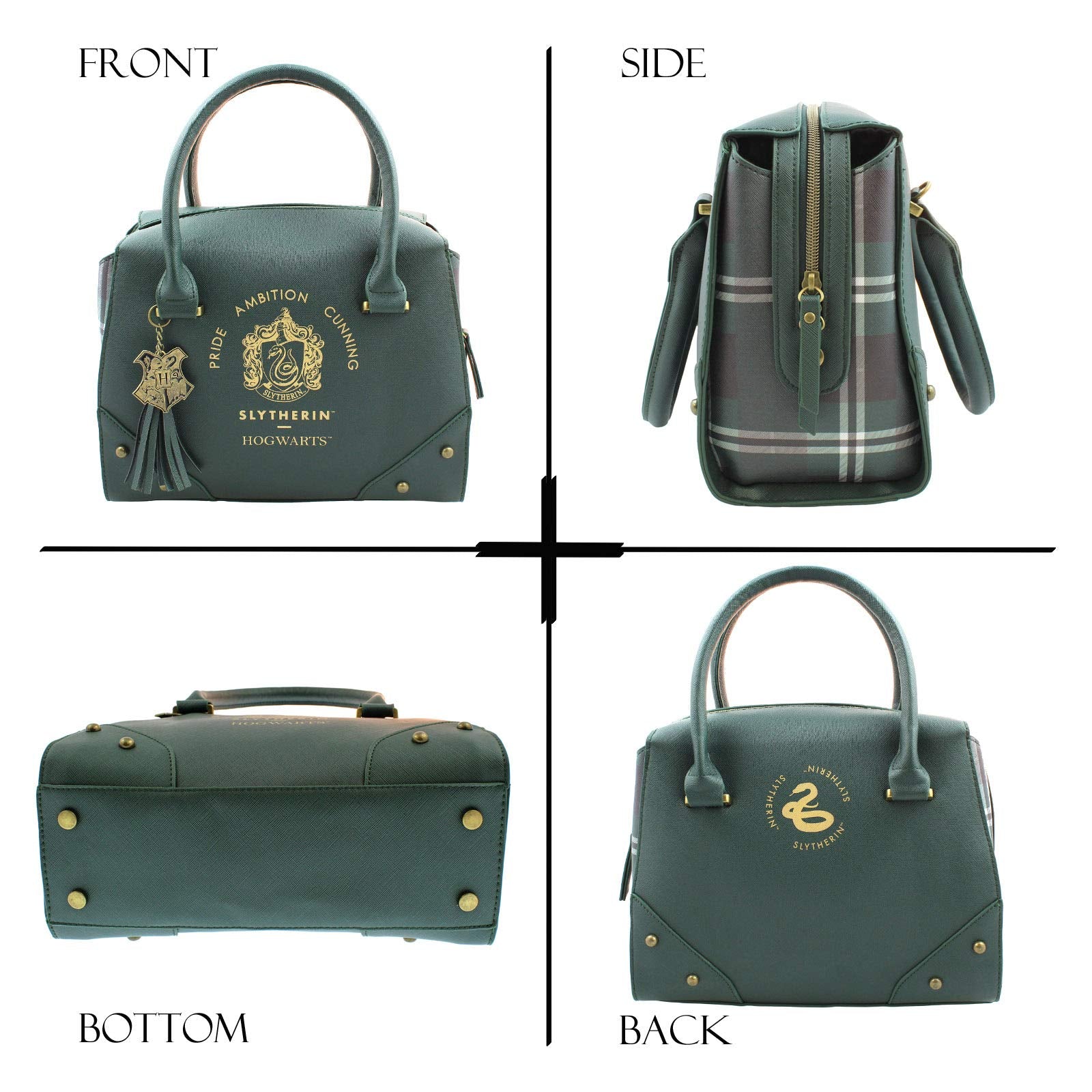 Harry Potter Purse Designer Handbag Hogwarts Houses Womens Top Handle Shoulder Satchel Bag Slytherin