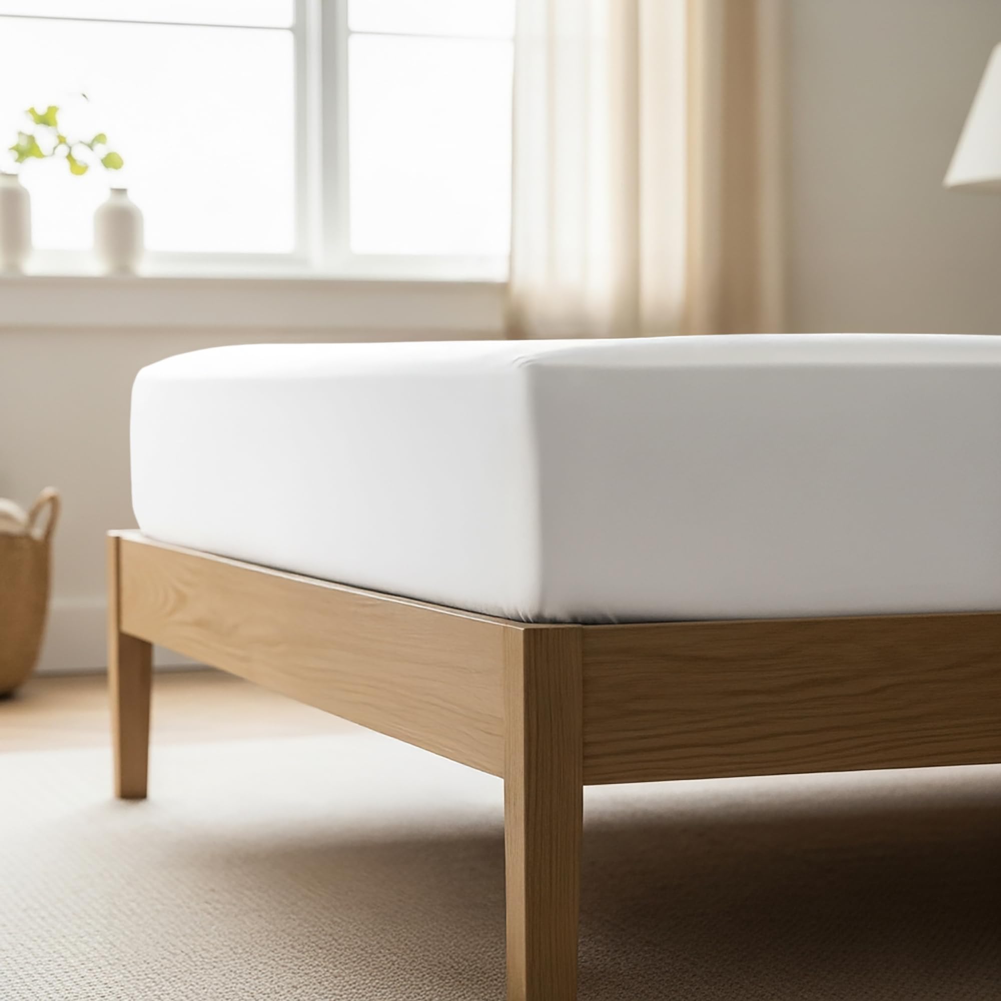 Mellanni Queen Fitted Sheet - Iconic Collection Bedding Sheets with up to 16 inch Deep Pocket - Soft & Cooling - Fade & Stain Resistant - 1 PC (Queen, White)