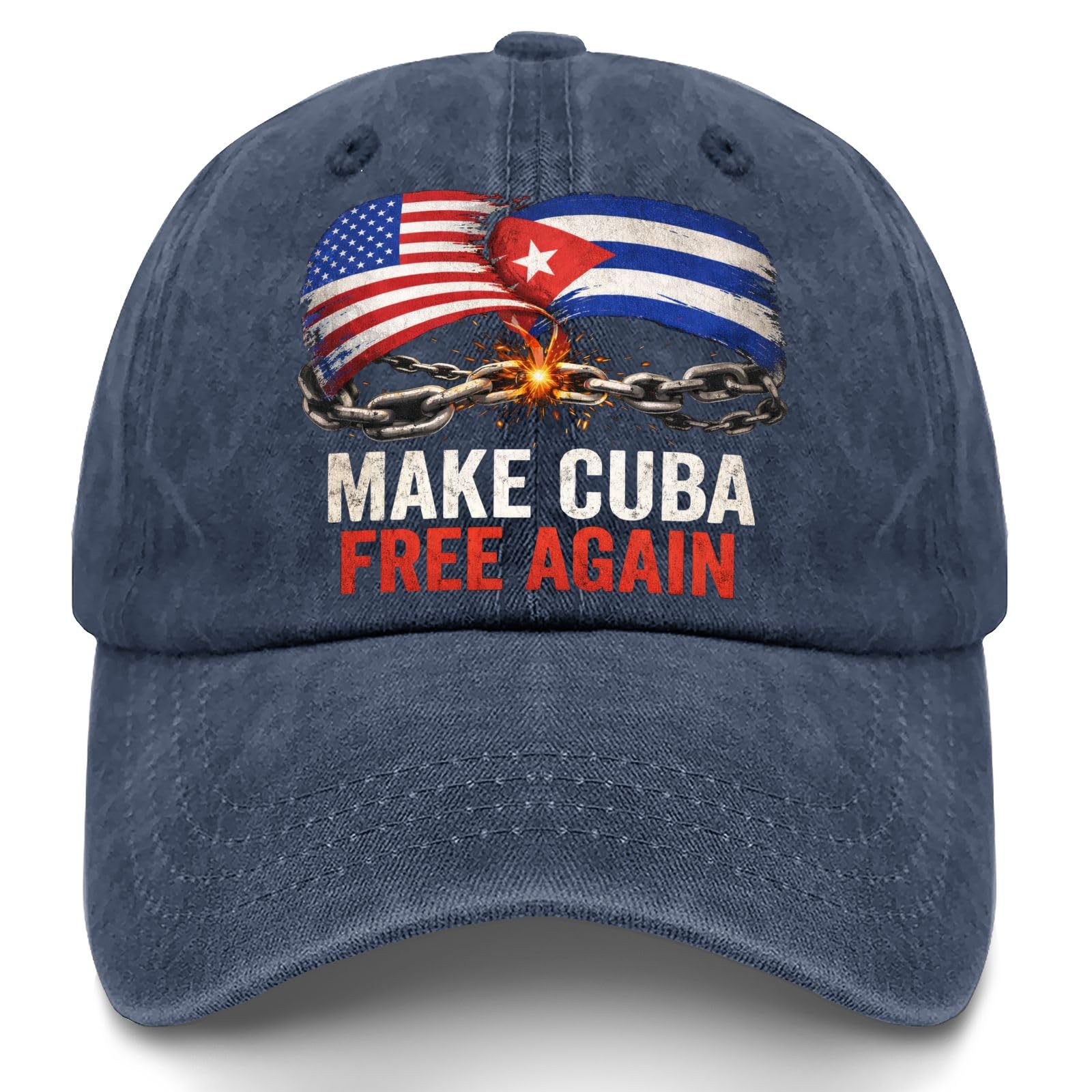 Make Cubas Great Again Hats for Men Trendy Washed Distressed Baseball Caps