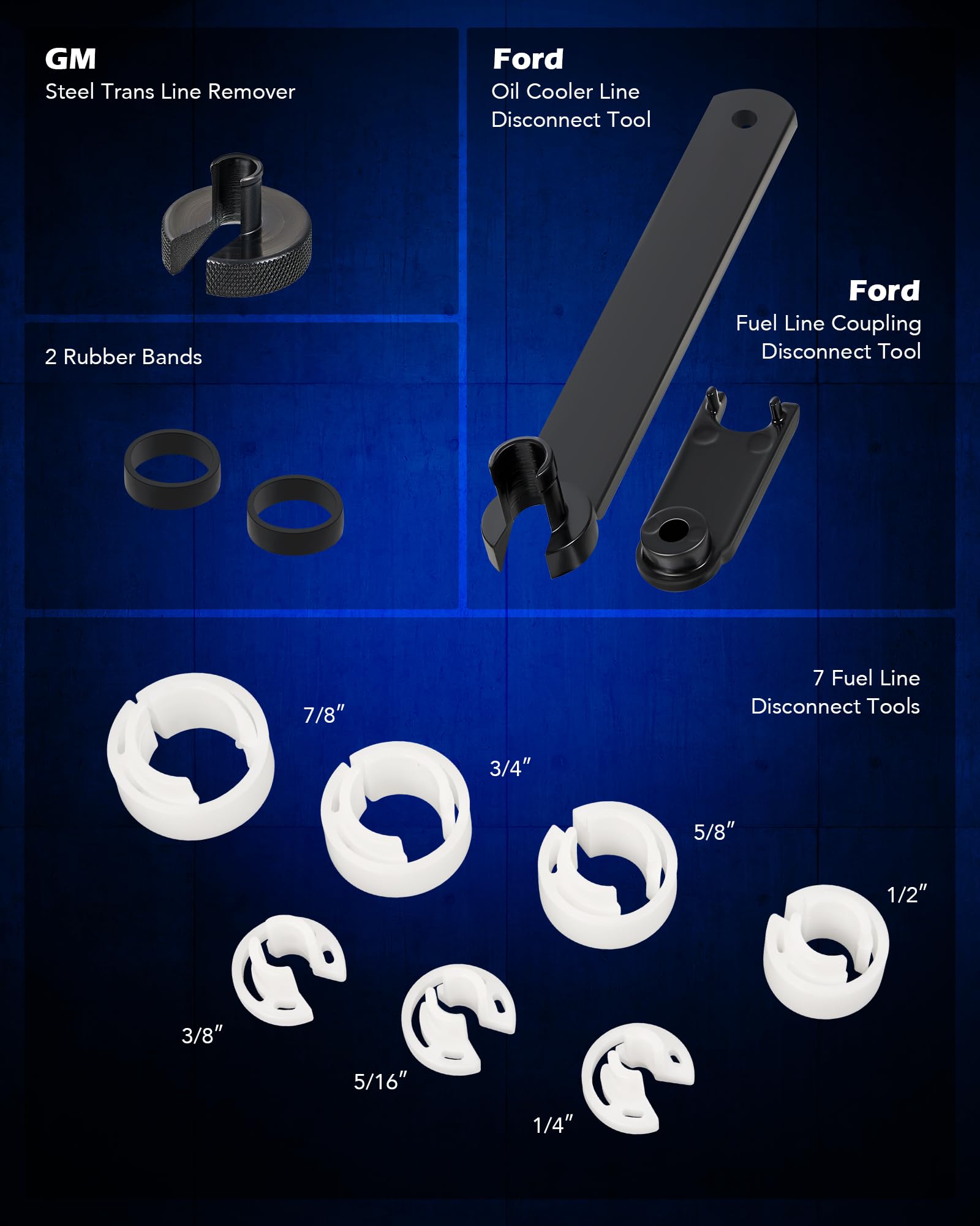 Orion Motor Tech 26pc Master Quick Disconnect Tool Kit, Fuel Line Disconnect Tool Set with Fuel and AC Disconnect Pliers, Fuel Line Removal Tool Set for AC Fuel & Transmission Systems, Blue