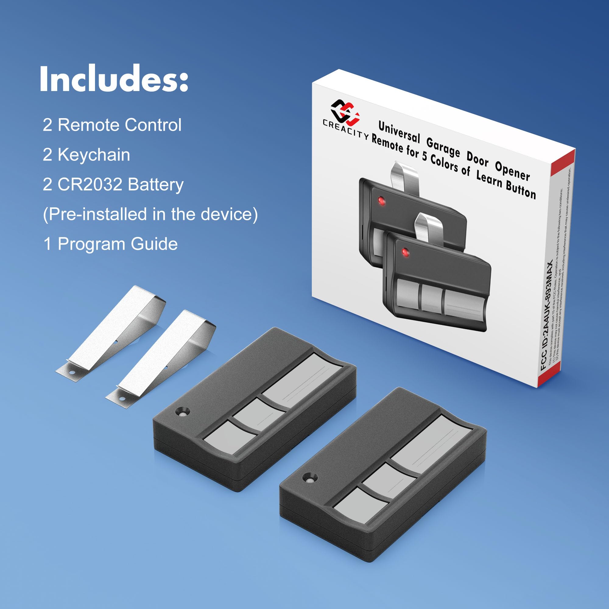 2 for Chamberlain LiftMaster Craftsman Garage Door Opener Remote 373LM 371LM 973LM 971LM Universal