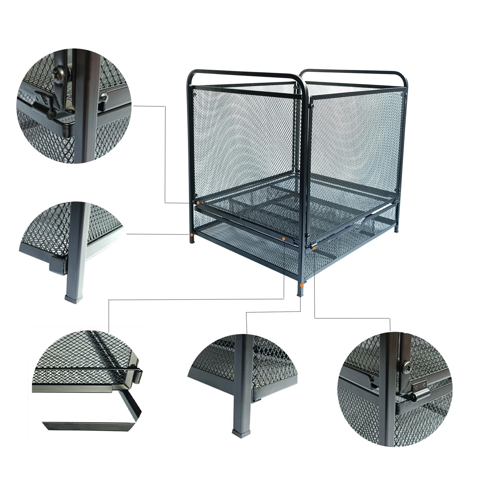 SETTFRFE Hanging File Folder Organizer with Drawer,File Holder for Desk,Mesh File Bins for Hanging Files,Letter Size,Black