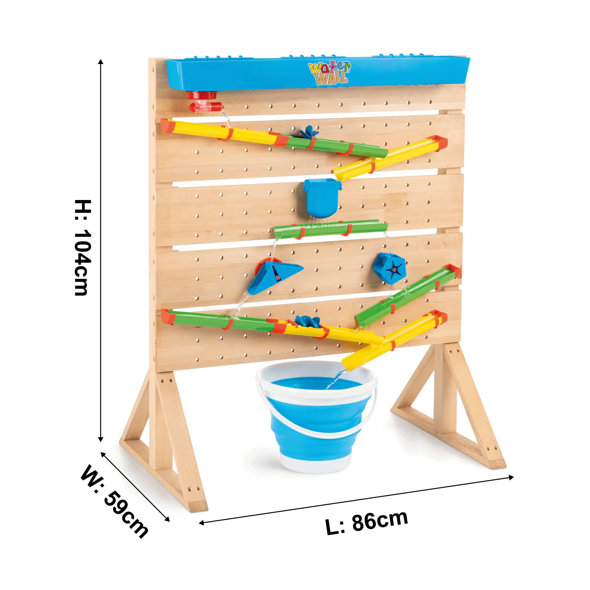 Board Masters Waterwall Sensory Water Table | Wooden Waterfall Play Table with 27 Accessories | Educational Toy for Kids Ages 3+