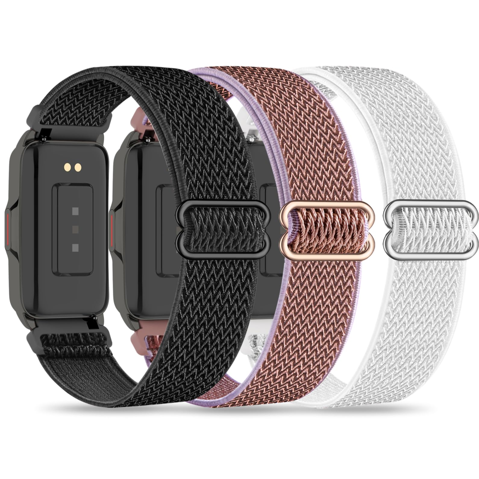 Huadea 3 Pack Compatible with 18mm Fossil Women's Women's Gen 6 42mm Watch Band/5E 42mm & Bestinn/Mindrose H80 1.47'' Fitness Tracker, Soft Sport Nylon Straps Wristbands for Women Men