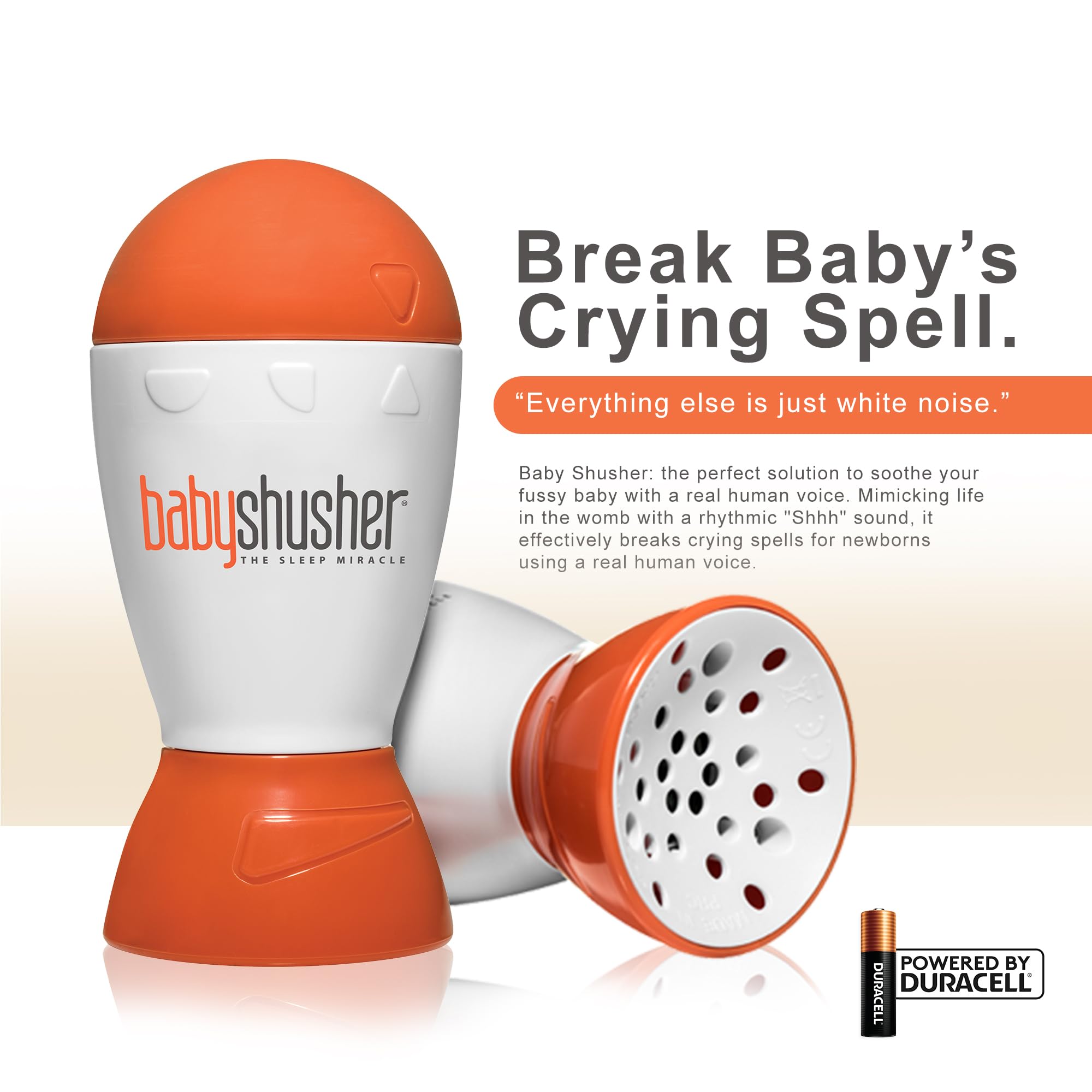 Baby Shusher - The Original Shhh Calming Sound Machine for Baby | Stops Fussy Crying Spells | for Parents, Pediatricians, Photographers | Portable for Travel | 15 or 30 minute Timer