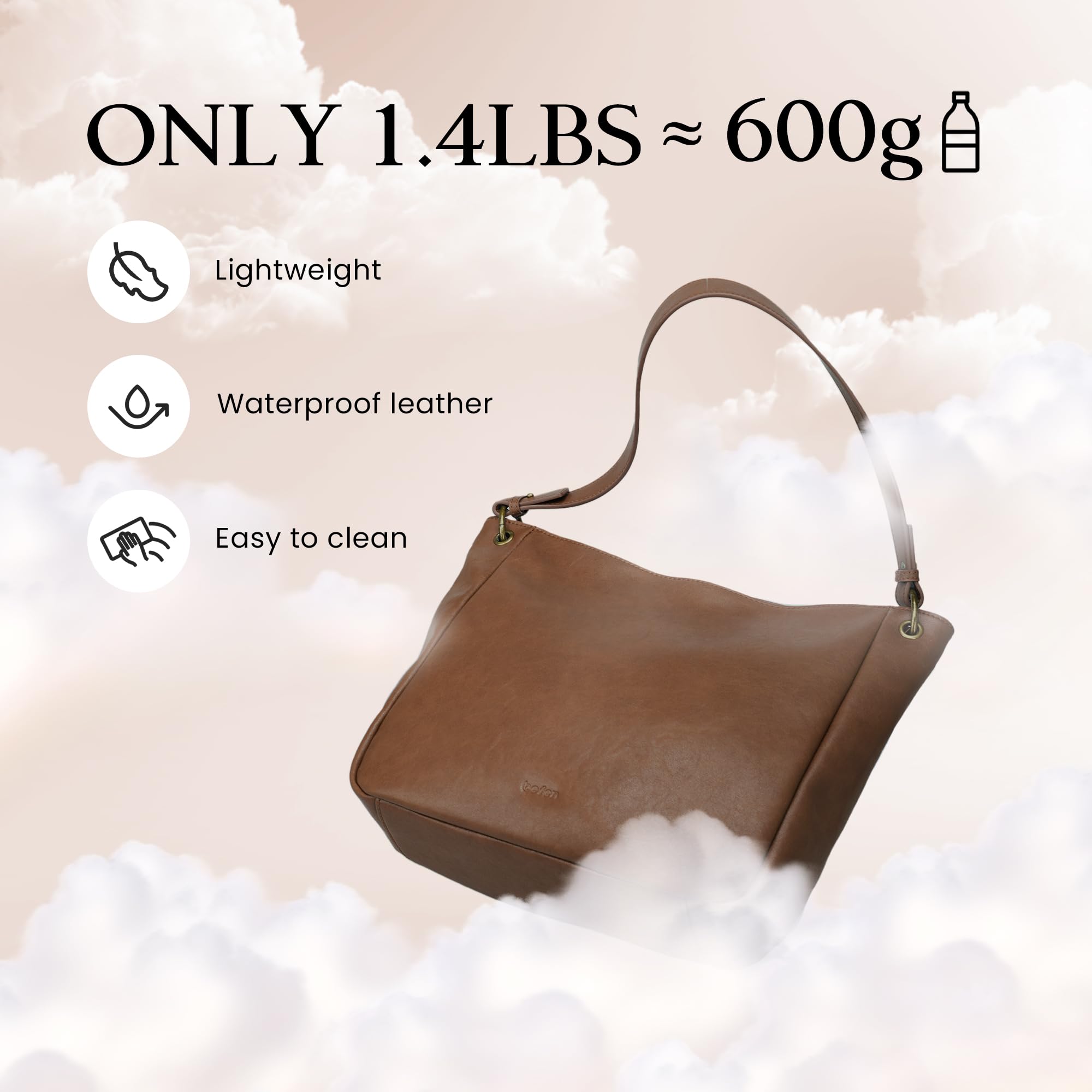 befen Genuine Leather Crossbody Bags for Women, Brown Leather Hobo Bags Vintage Crossbody Purse Designer Leather Shoulder Bags with 2 Detachable Straps Trendy Soft Womens Shoulder Handbags for Travel