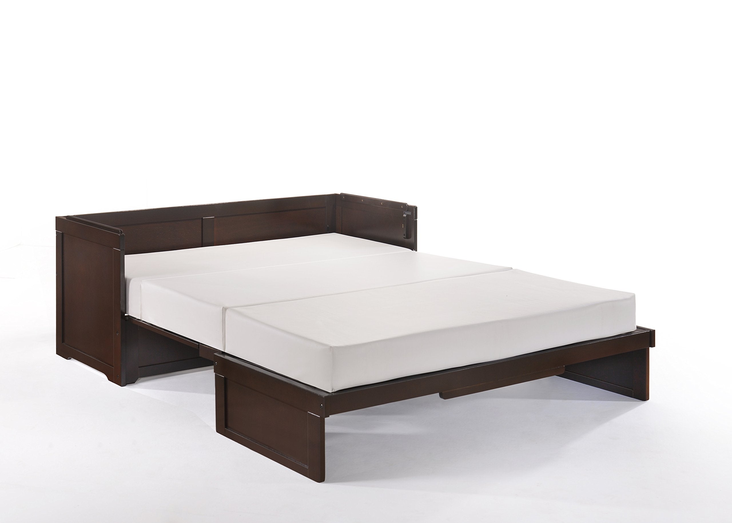 NIGHT & DAY Furniture Murphy Cube Cabinet Bed Pre-Assembled (Dark Chocolate, Queen)