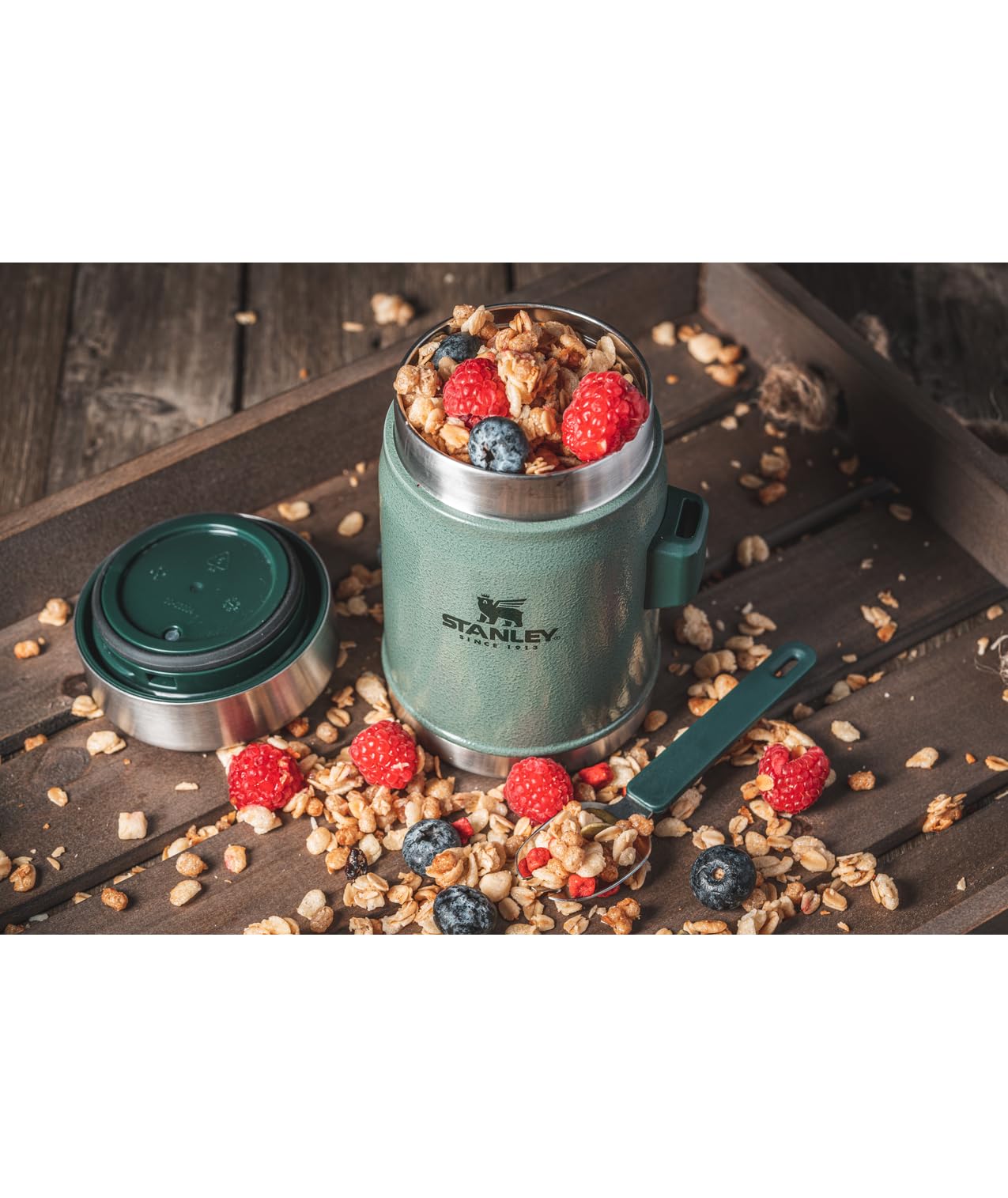 Stanley Classic Legendary Classic Food Jar + Spork 14oz Hammertone Green