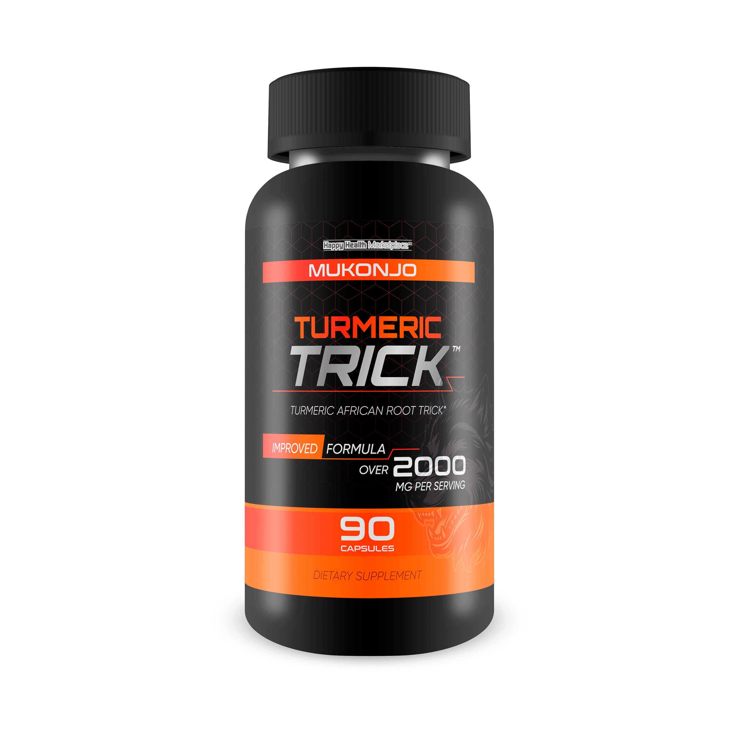 Mukonjo Turmeric Trick - with Vitamin D and Zinc for Men - Our Best Turmeric Curcumin Supplement for Men - Enriched with Black Pepper - Turmeric African Root Trick - Mens Health Vitamin D