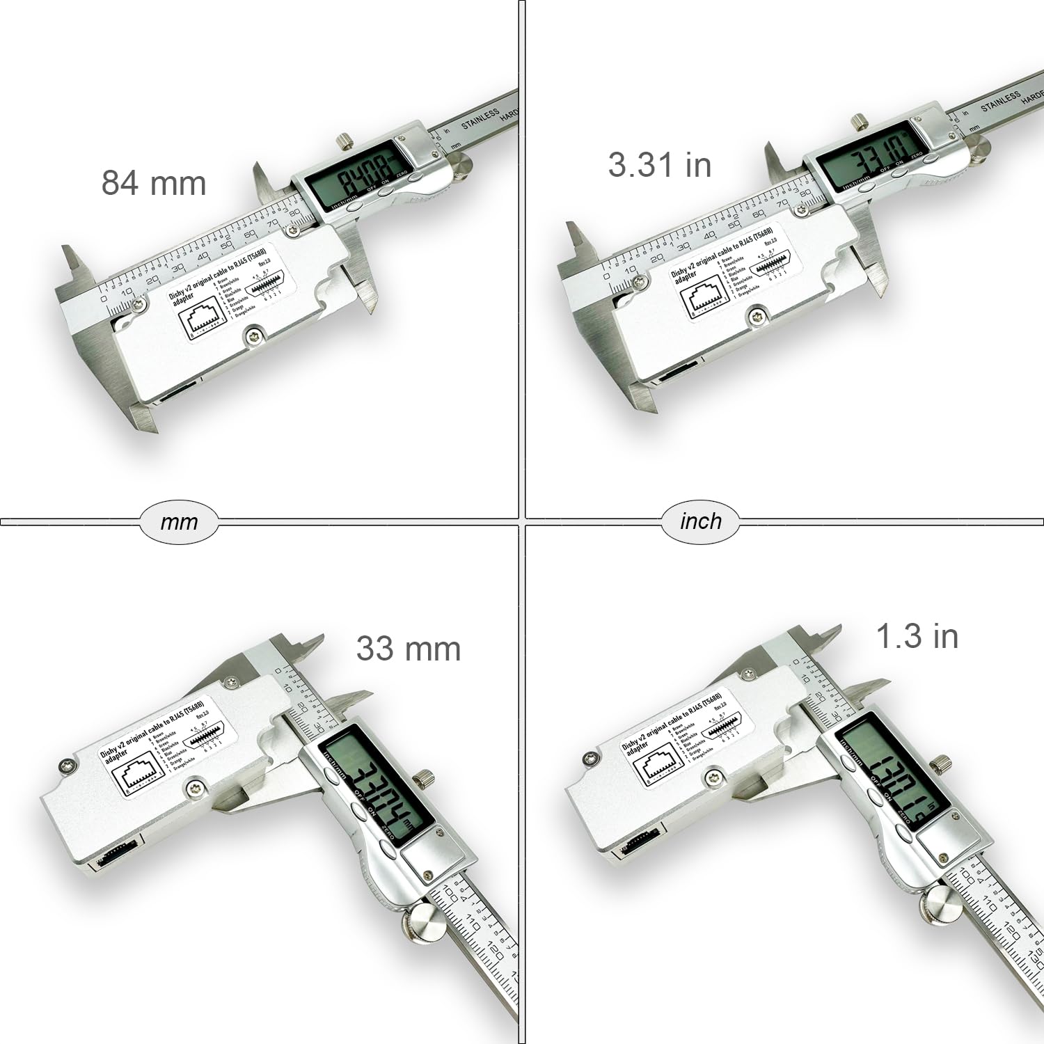 YAOSHENG Rectangular Dishy Cable Adapter to RJ45. Connect Your Dishy V2 to PoE Injector Quickly and Easily.