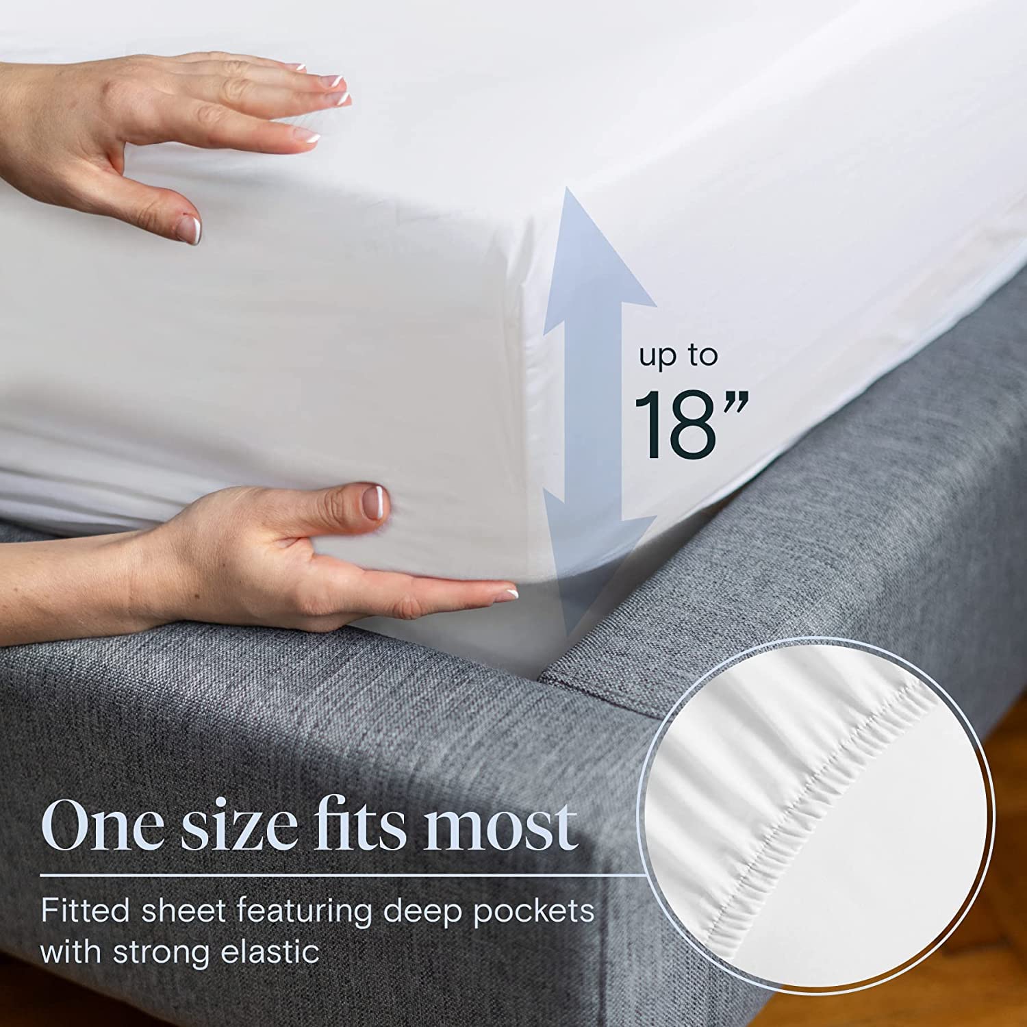 LuxClub 6 PC King Size Sheet Set Bed Sheets Deep Pockets 18" Wrinkle Free Cooling Bed Sheets Machine Washable Hotel Bedding Silky Soft - Snow White King