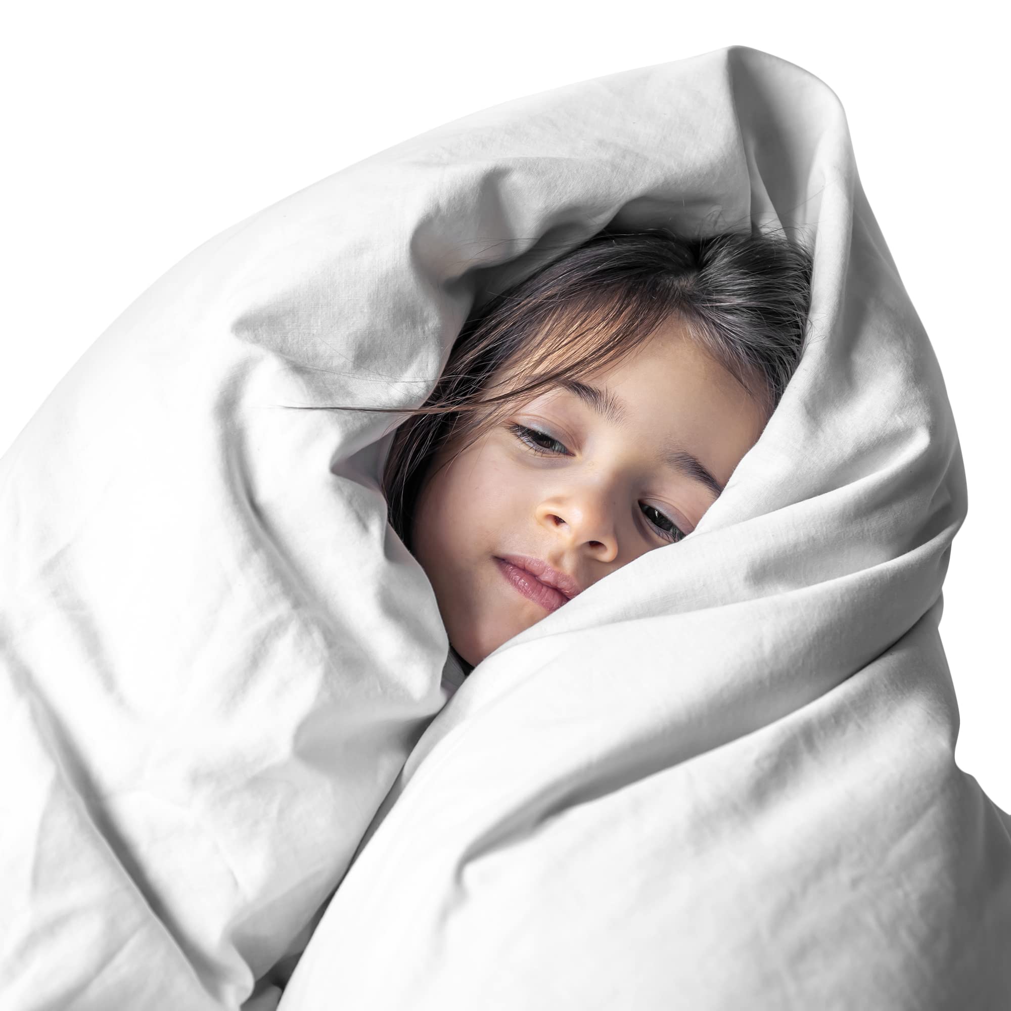 Continental Bedding Toddler Comforter, 100% White Goose Down Duvet Insert, Sleep Blanket with Cotton Shell, Fits Standard Crib, Toddler Bed, 39x47 Inches, White