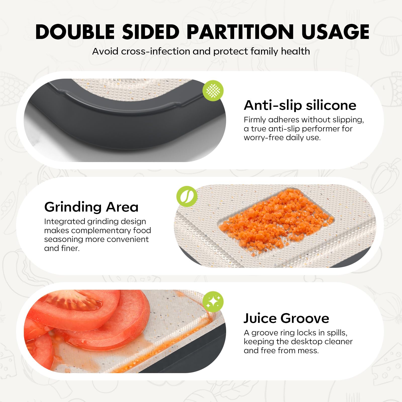 Sumzzz Titanium Cutting Board for Kitchen, Cutting Board Double Sided Food Grade, Pure Titanium/PP, Easy to Clean Large Size 15”×10.3”