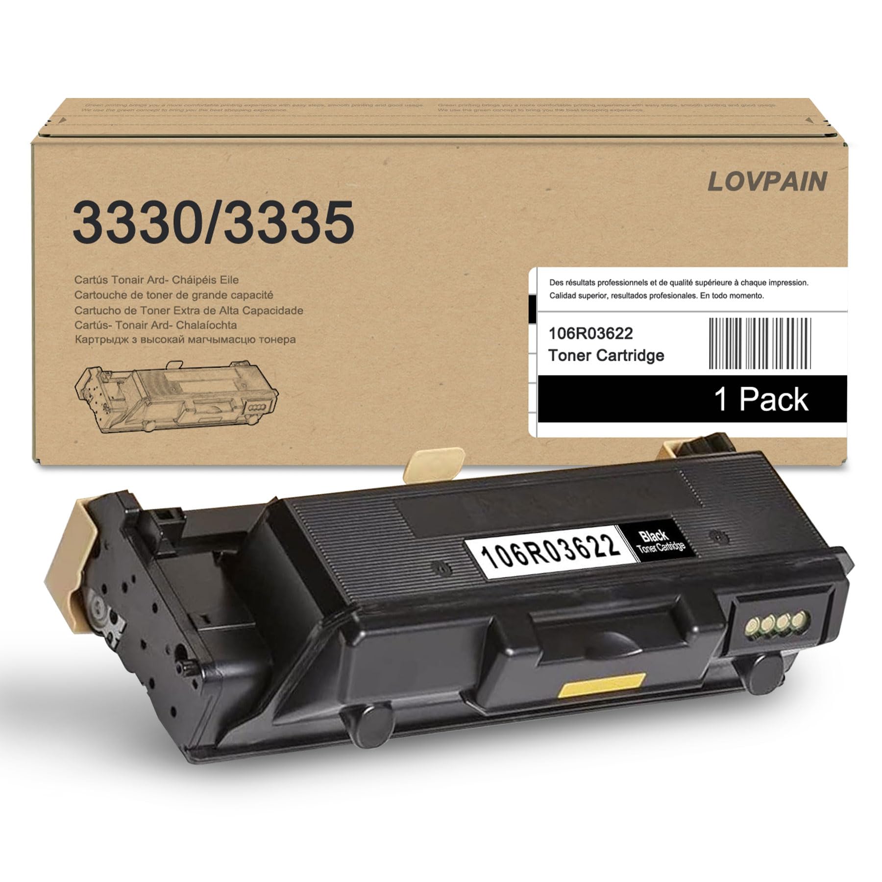 Phaser 3330 Black High Capacity Toner Cartridge 106R03622 (1-Pack) - Compatible Toner Cartridge Replacement for Xerox Phaser 3330 WorkCentre 3345 3335 Printer