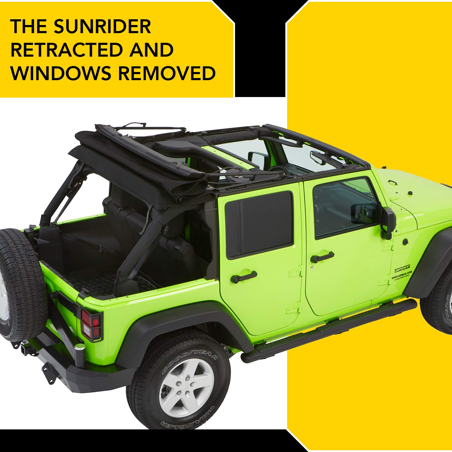 Bestop 54923-17 Black Twill Trektop NX Glide Convertible Soft Top 4-Door