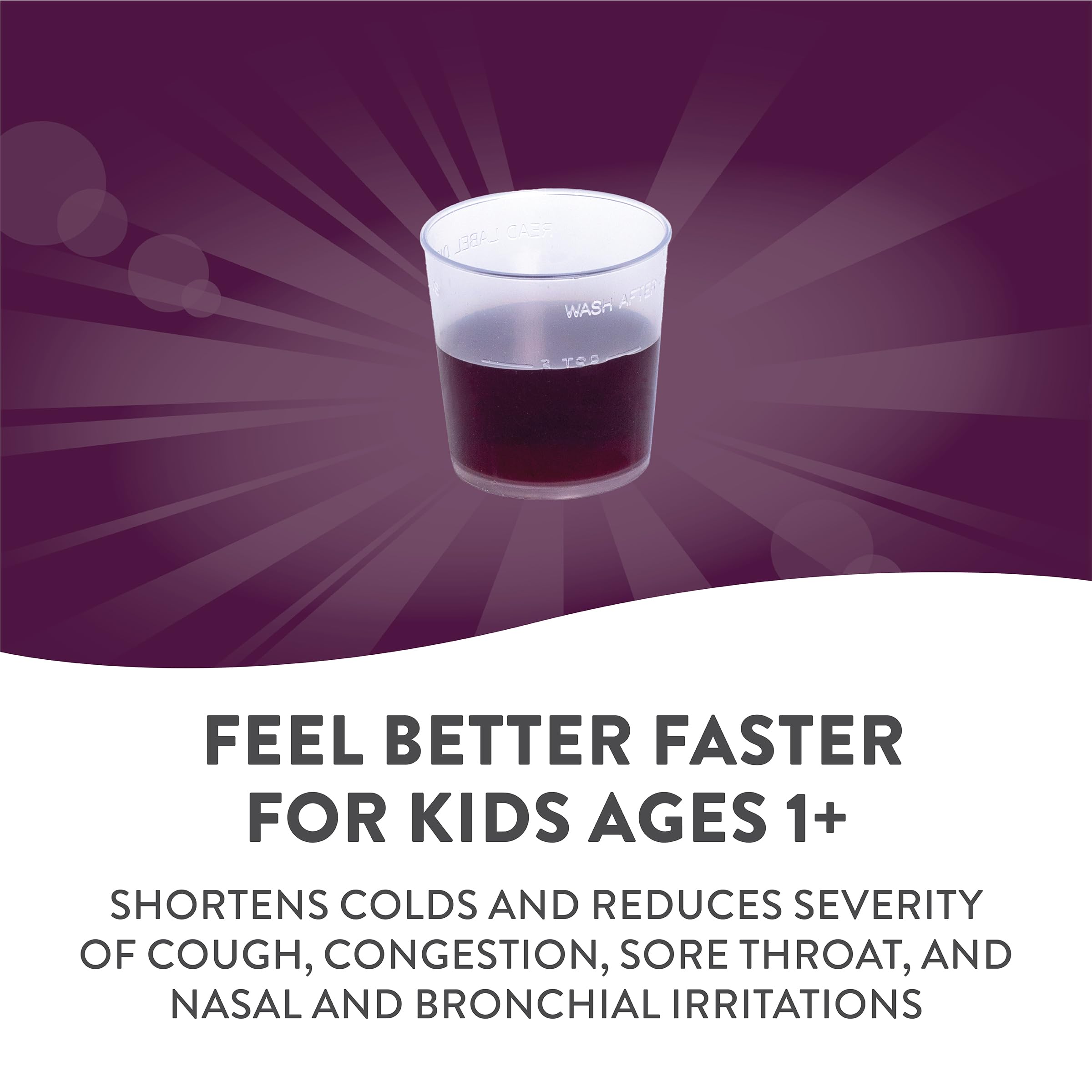 Nature's Way Cold Relief Syrup for Kids 1+, Umcka, Shortens Duration & Reduces Severity, Multi-Symptom Cold Relief, Homeopathic, Phenylephrine Free, Cherry Flavored, 4 Fl Oz (Packaging May Vary)