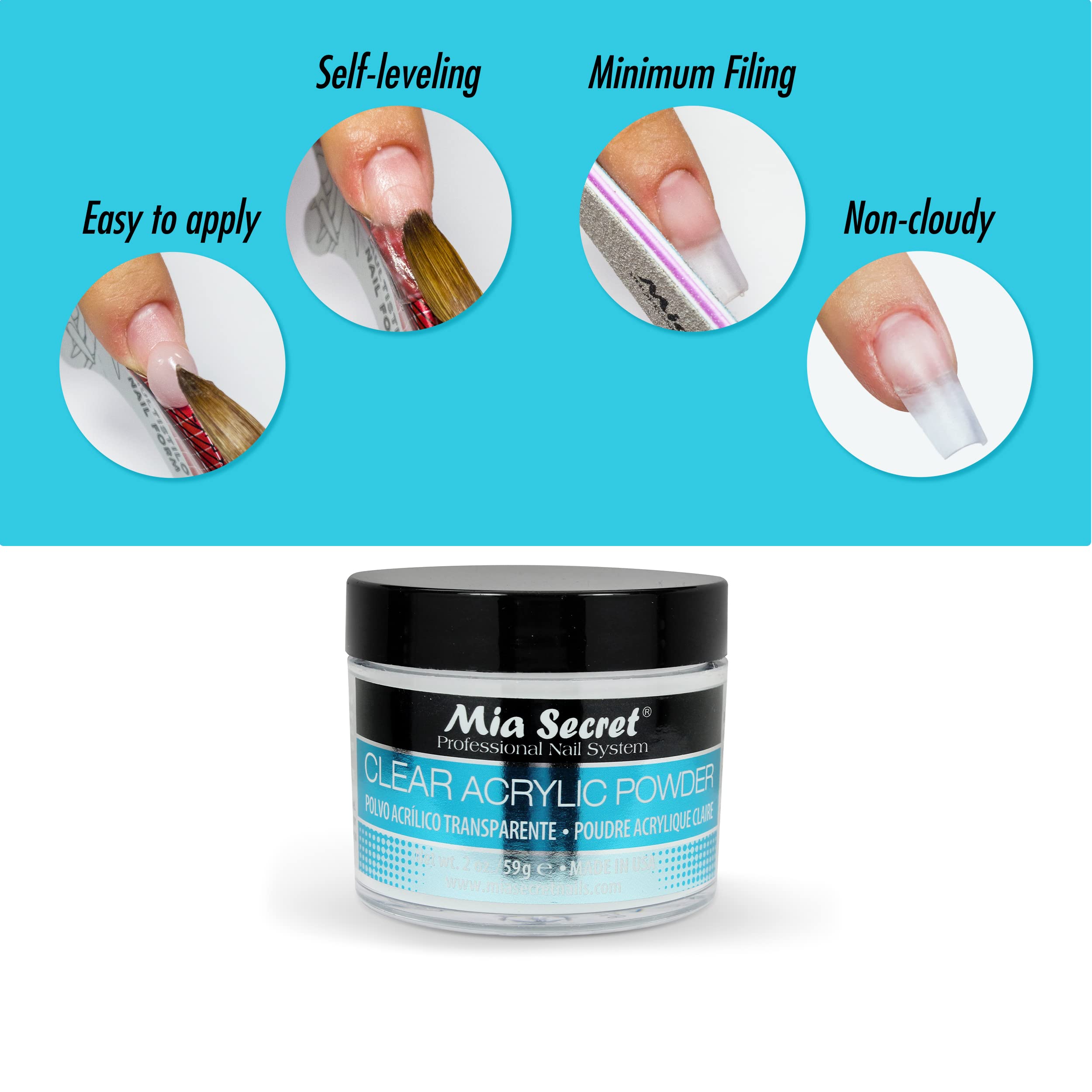 Mia Secret Clear Acrylic Powder (2oz)