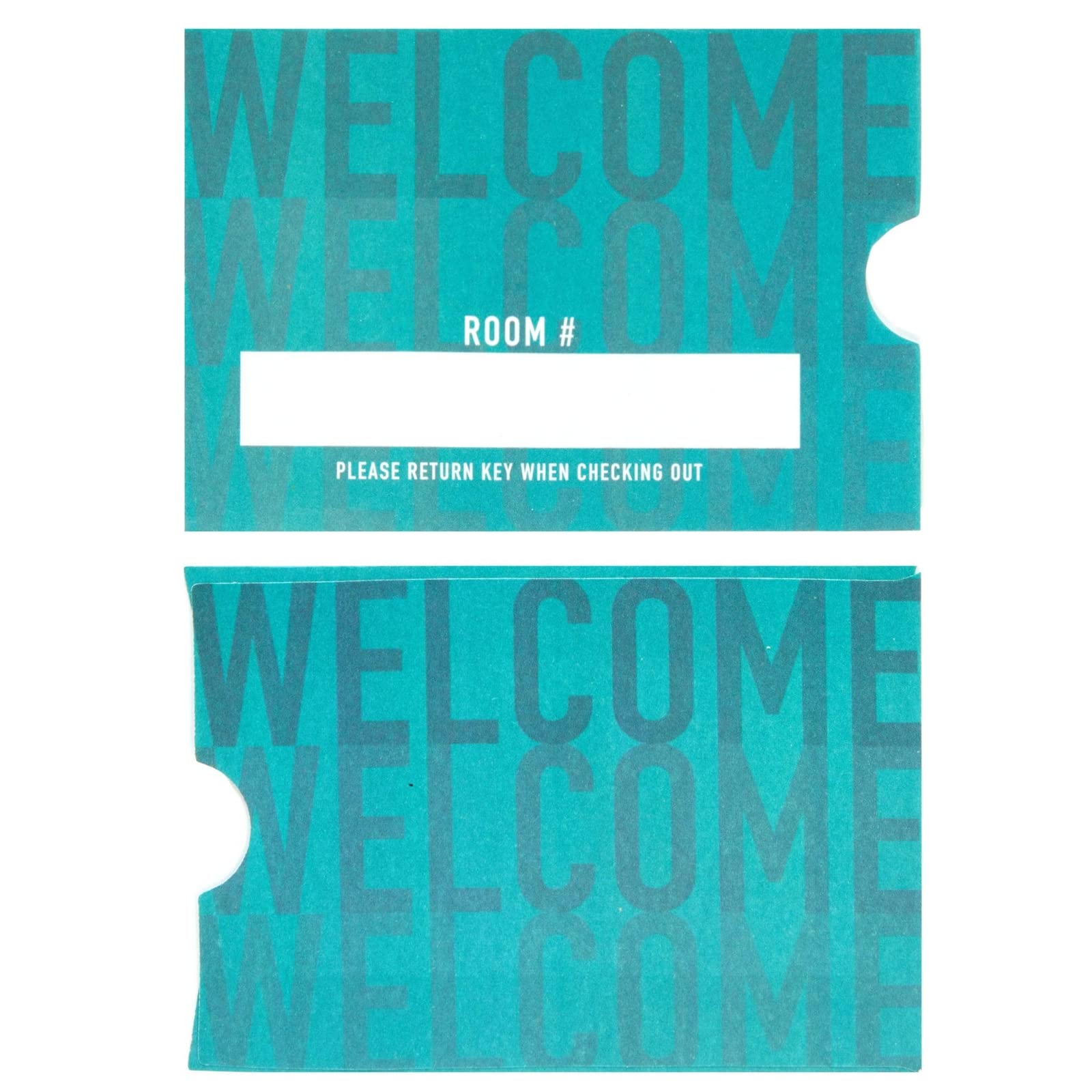 Stockroom Plus 500 Pack Hotel Key Card Envelopes - Key Sleeve Bulk Printed for Room Access, Hotel, Business, and Residents (Teal, 2.4x3.5 in)