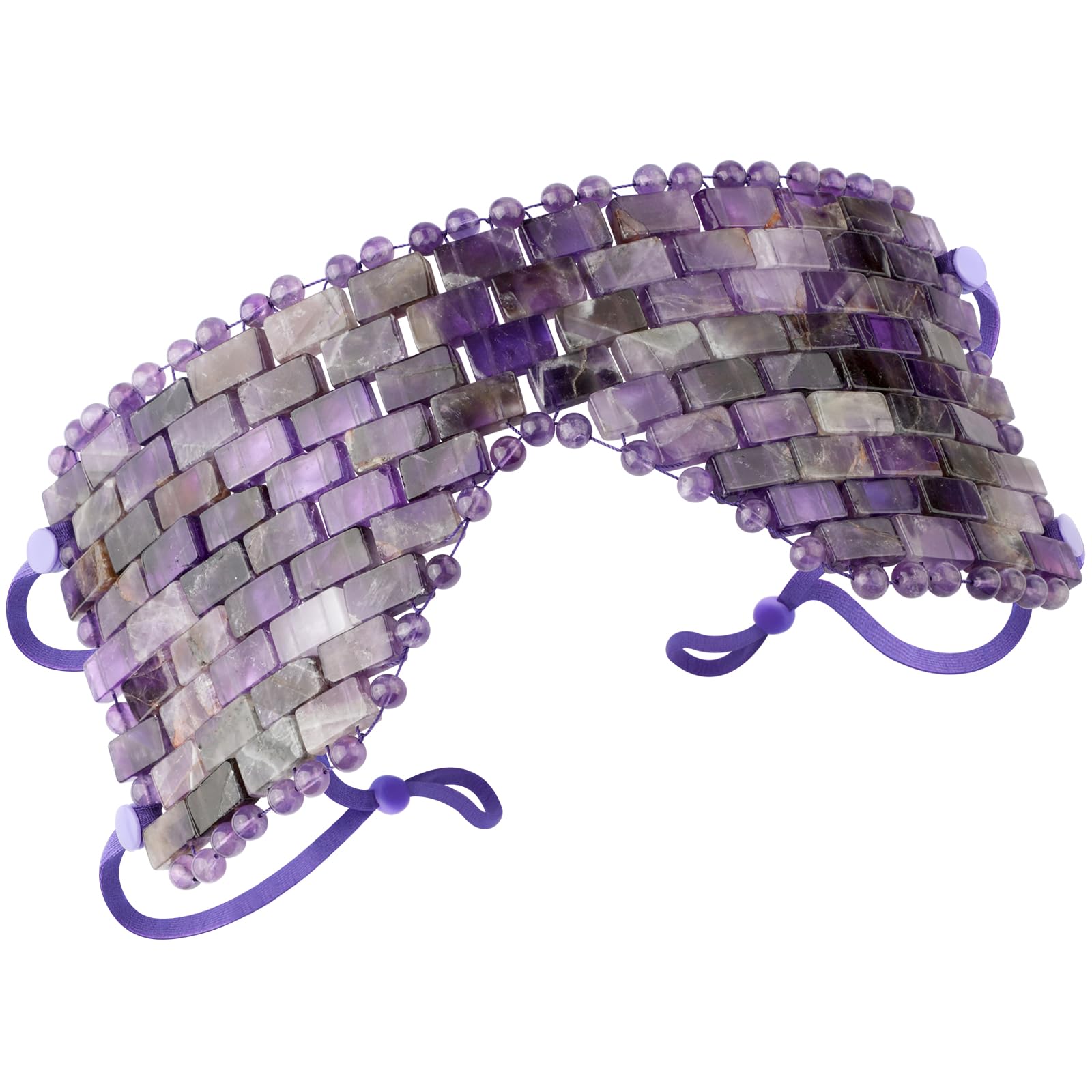 LazyGa Jade Eye Mask, Amethyst Crystal Eye Mask with Ear Strap for Face 100% Natural Gemstone Jade Sleep Mask for Hot & Cold Anti Aging Therapy