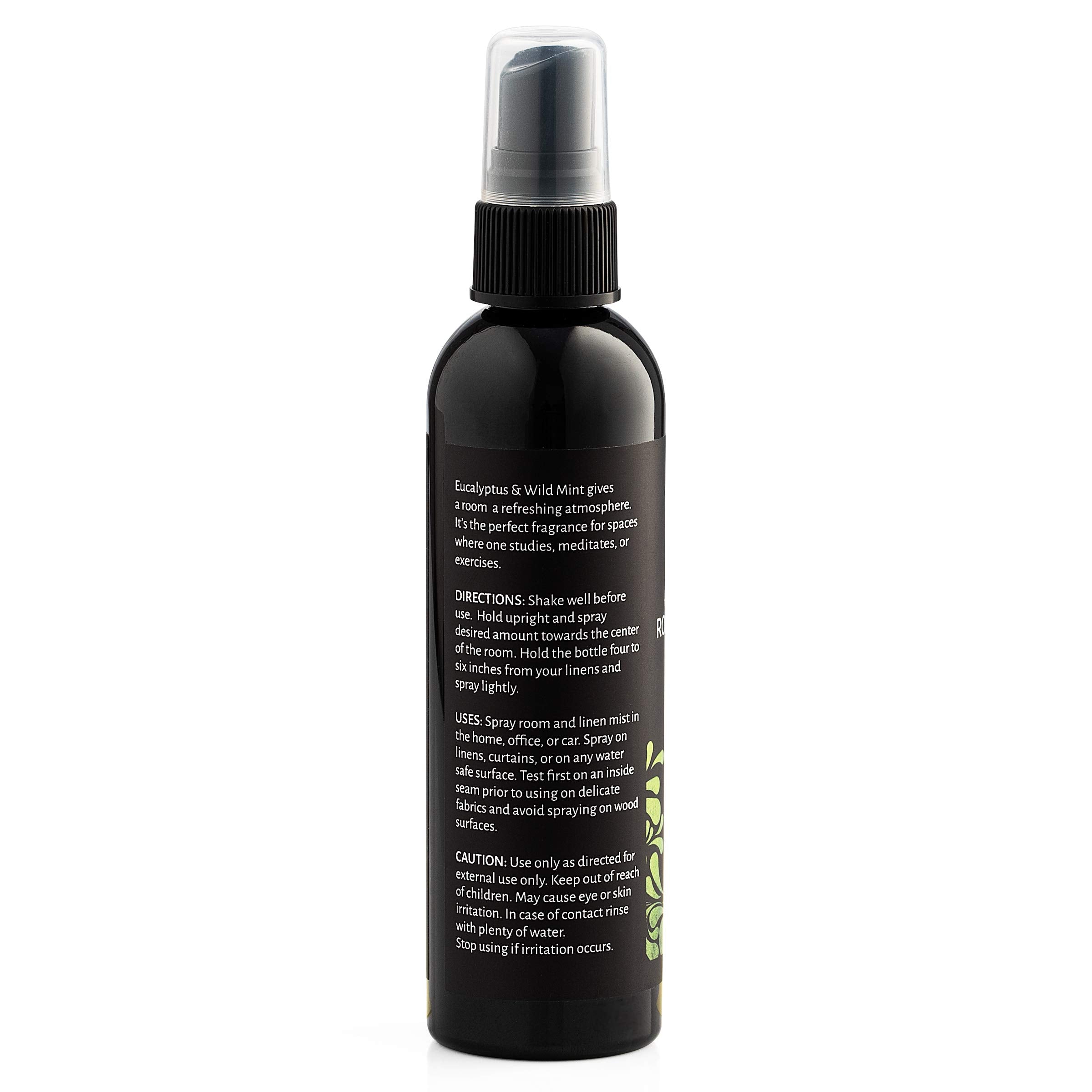 Aromasong Eucalyptus & Wild Mint Linen and Room Spray, Natural Aromatic Mist, Relax Your Body & Mind, Perfect as a Bathroom Spray Air Freshener Pillow Mist