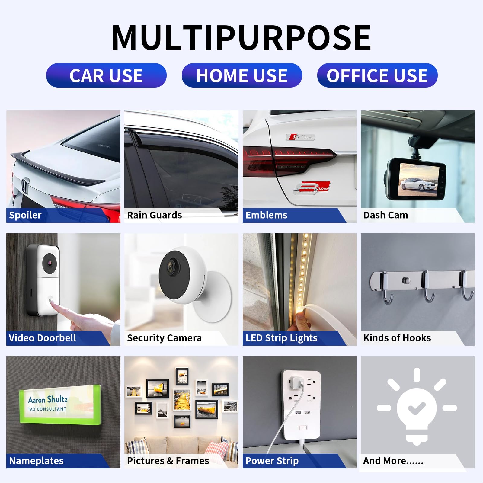 PHIXBEAR Super Strong Adhesive Tape, Made of 3M VHB, Automotive Double Sided Tape,Heavy Duty Mounting Molding Tape fits Car Trim, 2 Pack 0.6Inx15Ft