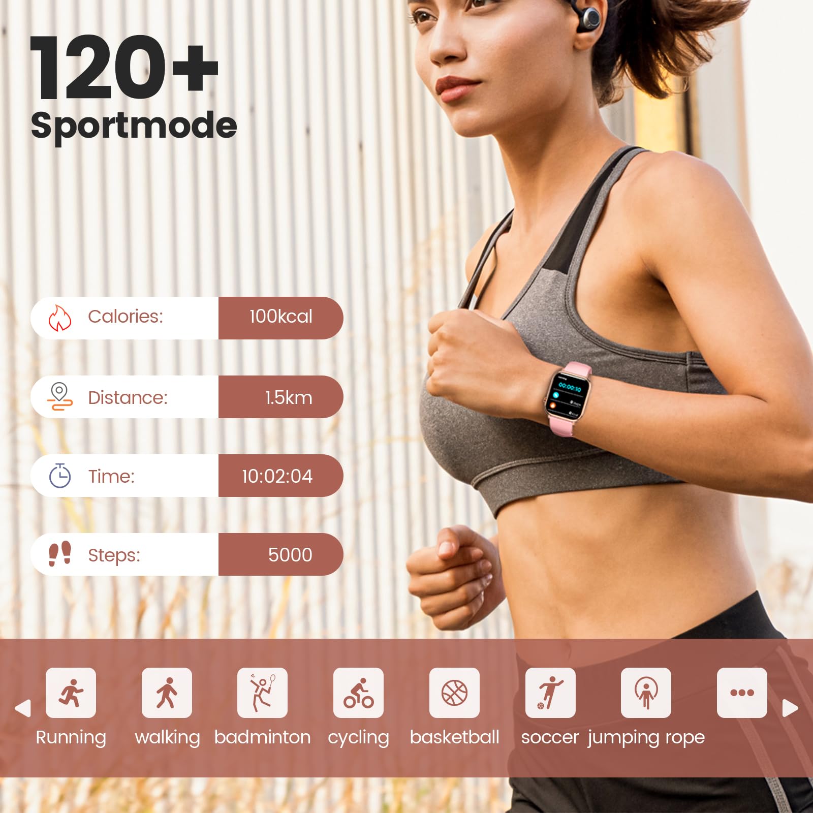 elfofle Smart Watches for Women,1.83" Fitness Tracker with Answer/Make Calls/Sleep Monitor/IP67 Waterproof /SpO2 Fitness Tracker/Sleep Monitor Watch for Android iOS (Gold)