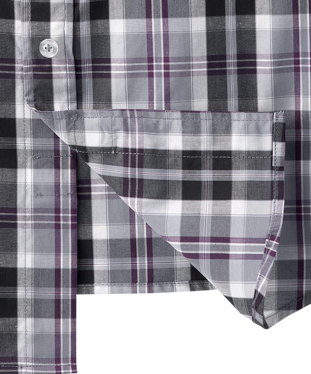 Silverts Men’s Magnetic Buttons Adaptive Short Sleeve Shirt - Dress Shirt for Elderly Seniors, Magnetic Button Shirts for Men - Assists Arthritis, Limited Hand Mobility - Delton Plaid 2XL