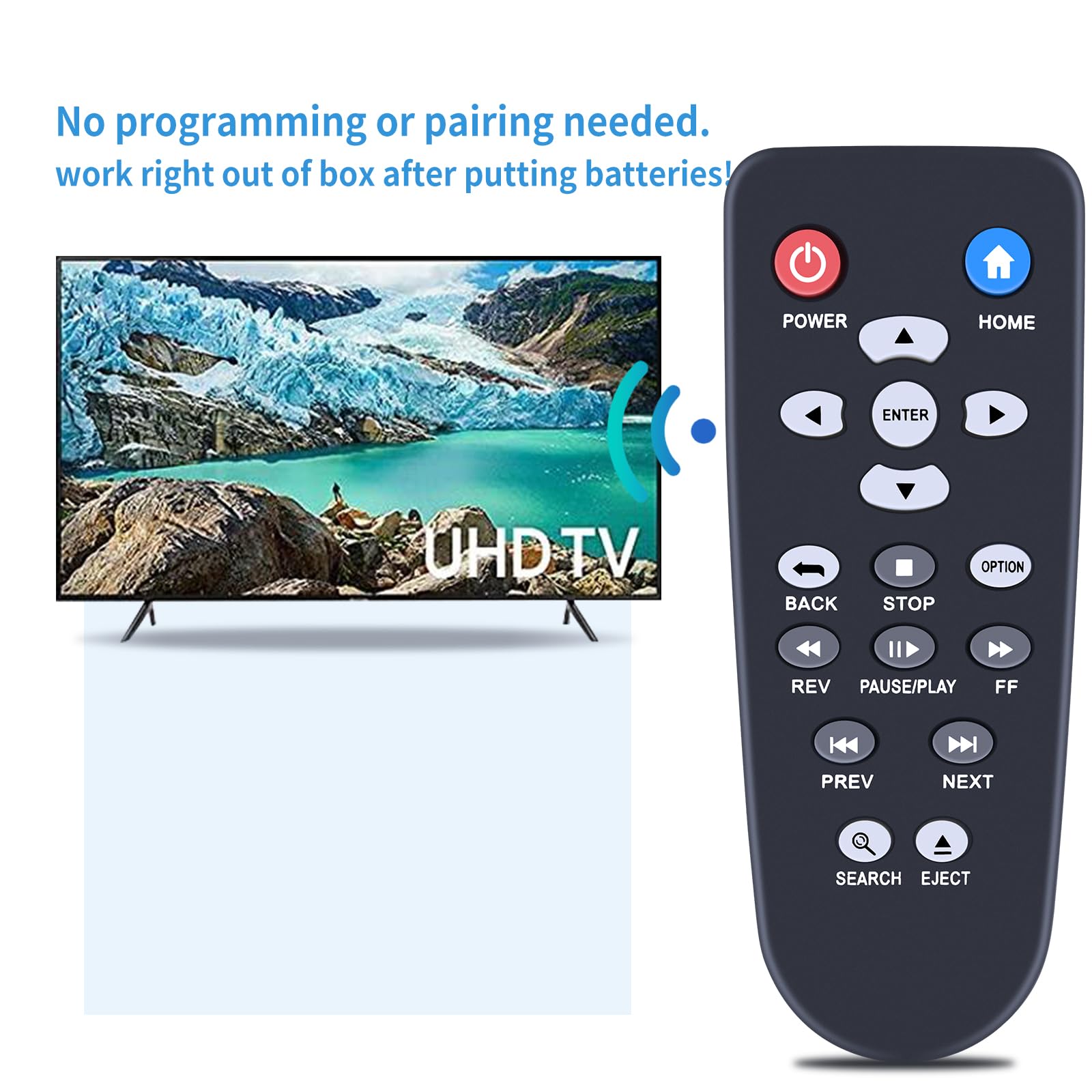 WD-RC Replacement Remote Control Compatible for WD Western Digital WD TV 1tb 2tb 3tb Live TV Plus Mini HD Hub Media Player