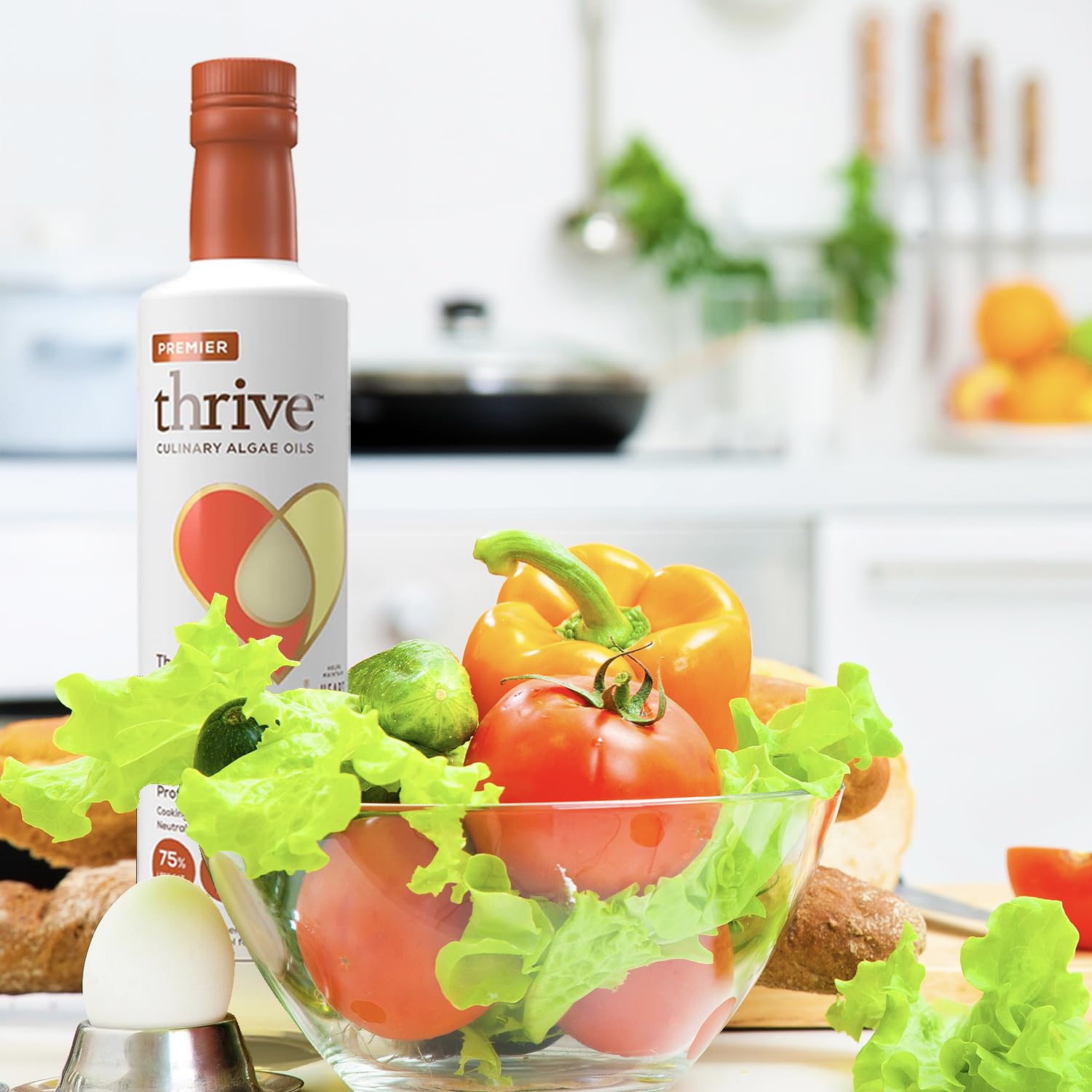 Thrive Algae Cooking Oil - Heart and Health-Conscious Cooking Oil, Rich in Omega-9 Monounsaturated Fat, Premier Blend, 16.9 fl oz
