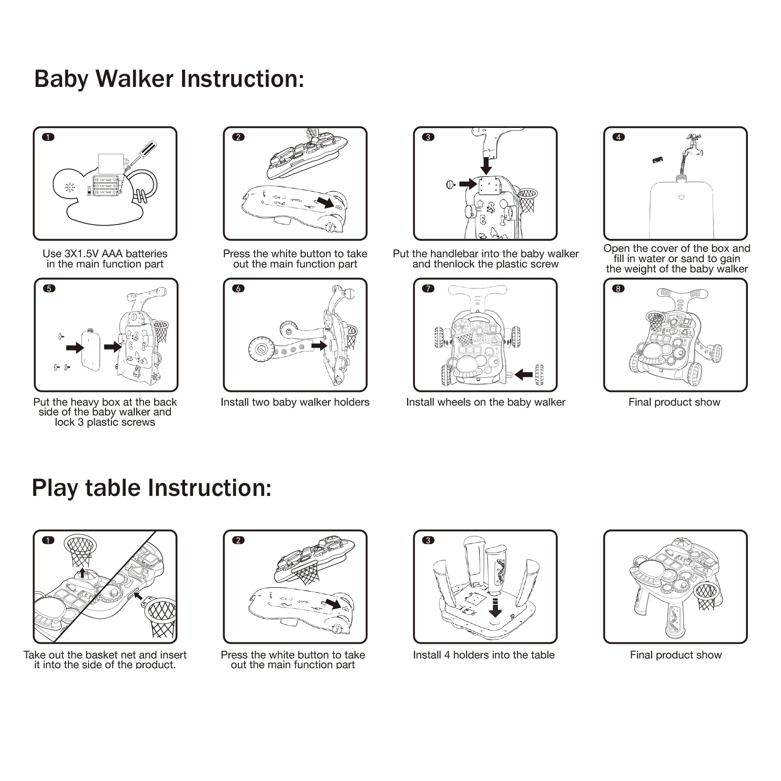 QDRAGON 3 in 1 Baby Walker and Activity Center for Baby Girl,Toddler, Learning to Walk, Sit to Stand, Early Learning Push Toys for Infant 6-12 Months Pink