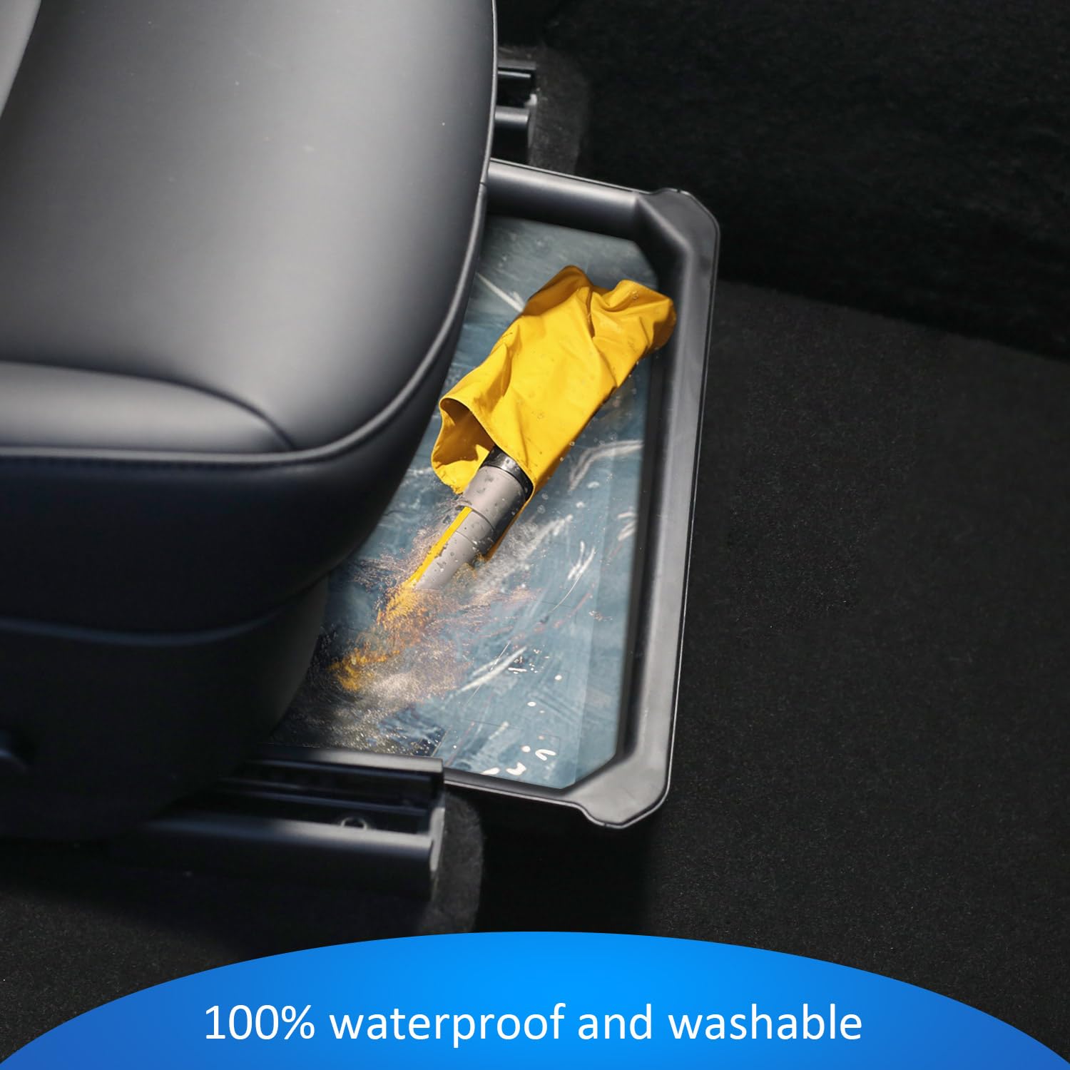 GEEDAR Under Seat Storage Box Organizer for Tesla Model Y (1 pack), Upgraded ABS + TPE Double Layer Hidden Storage Box, Washable Underseat Storage Organizer fit Tesla Model Y Accessories 2021-2024