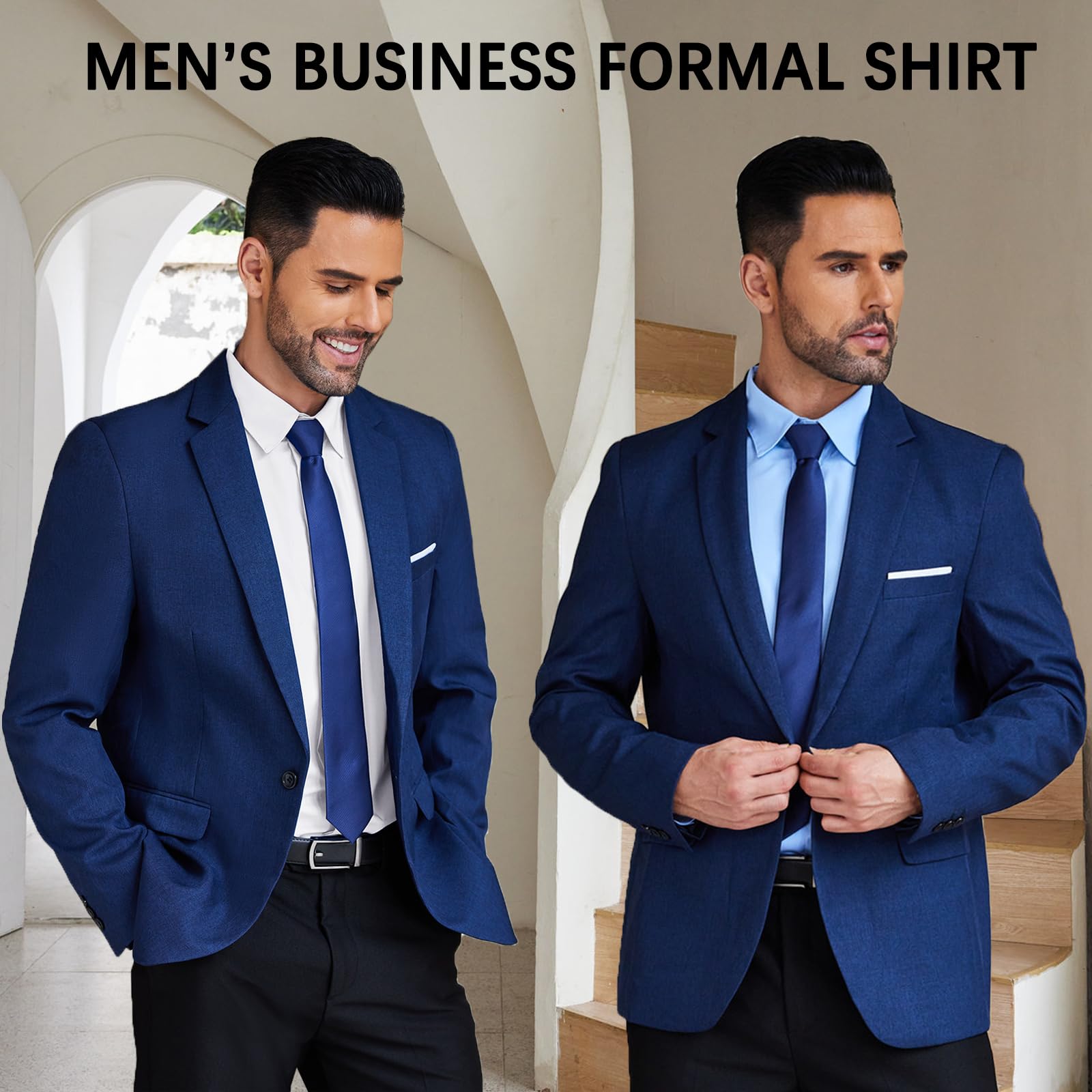 COOFANDY Mens Business Casual Shirt Covered Placket Button Up Long Sleeve Performance Suit Shirt for Men Relaxed Fit No Wrinkle Fitted Wedding Outfits Dark Grey Gray XL