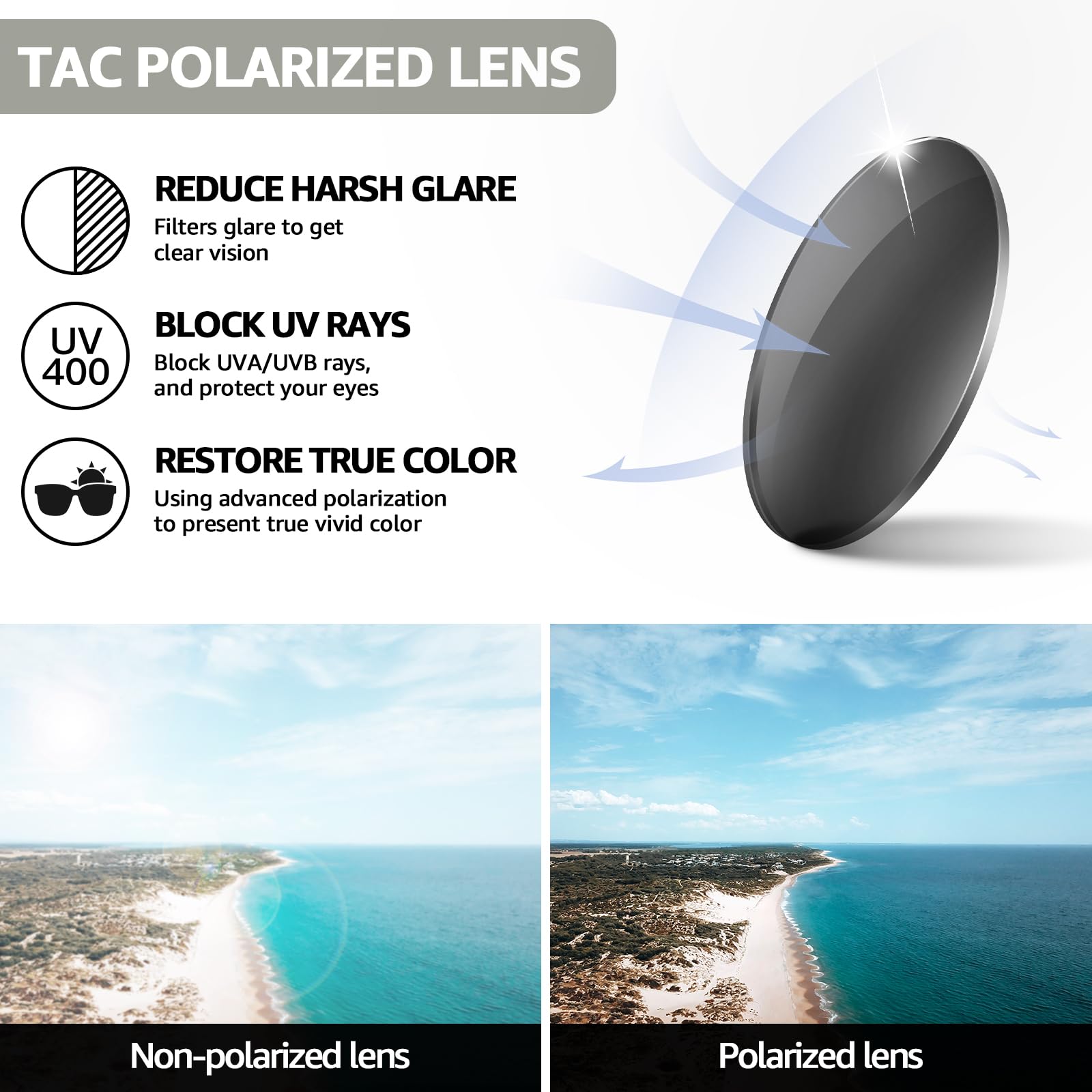 TJUTR Polarized Fit Over Sunglasses for Women, Trendy Oversized Over Prescription Glasses Shades with UV Protection TS3091