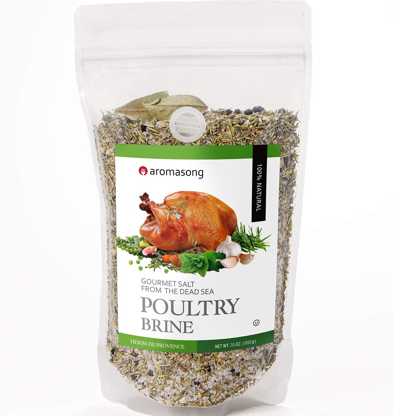 Aromasong Turkey Brine, HERBS DE PROVENCE with HOT & SPICY Combo Set, Bulk 2 Lb. Bags (Total of 4 LBS) For Wet & Dry Brining, 100% Natural, Sea Salt Poultry Seasoning, Roasting, Grilling, & Smoking.