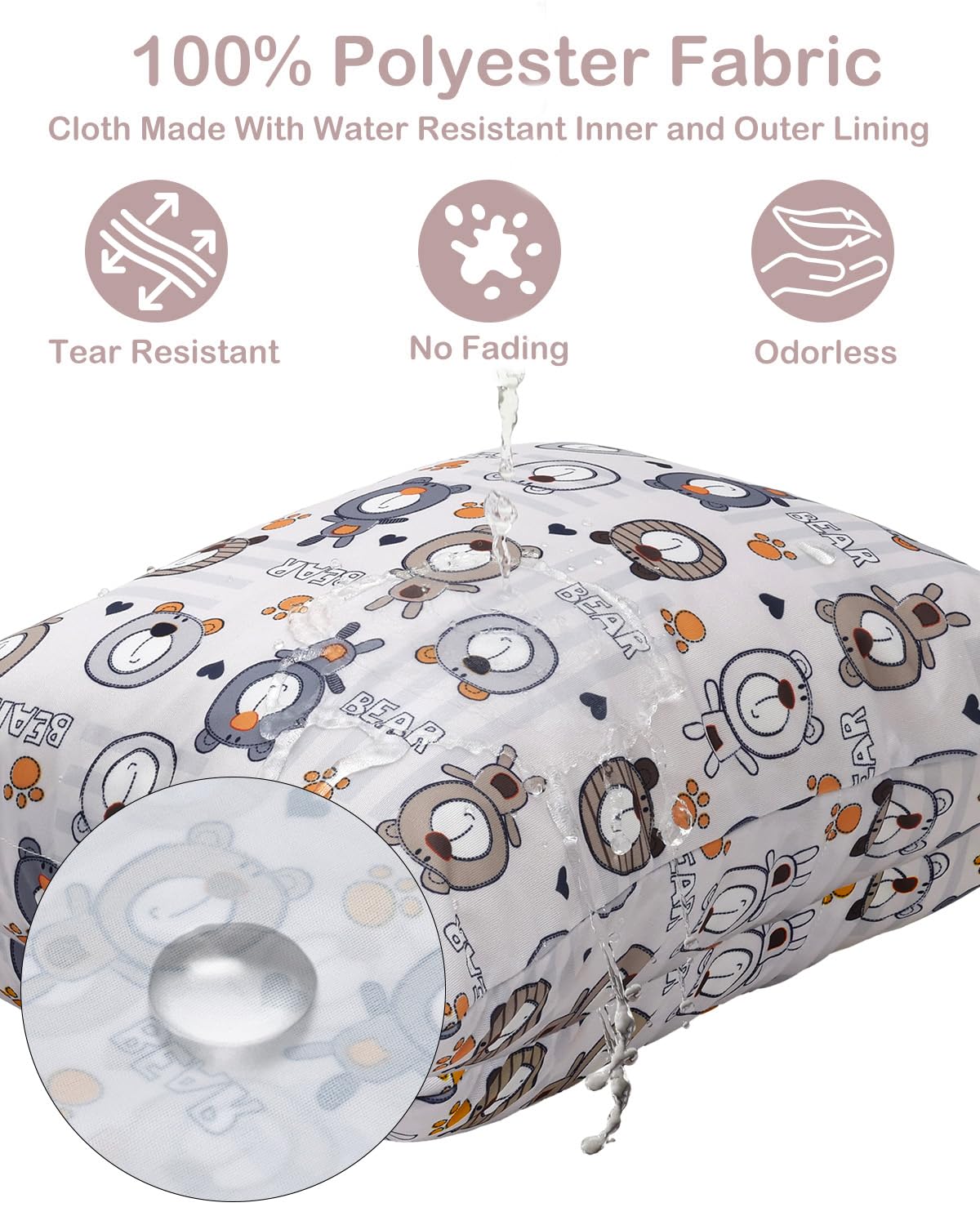 ALVA ALVABABY 3pcs Cloth Diaper Wet Dry Bags Waterproof Reusable with Two Zippered Pockets Travel Beach Pool Daycare Soiled Baby Items Yoga Gym Bag for Swimsuits or Wet Clothes 3L-SML11