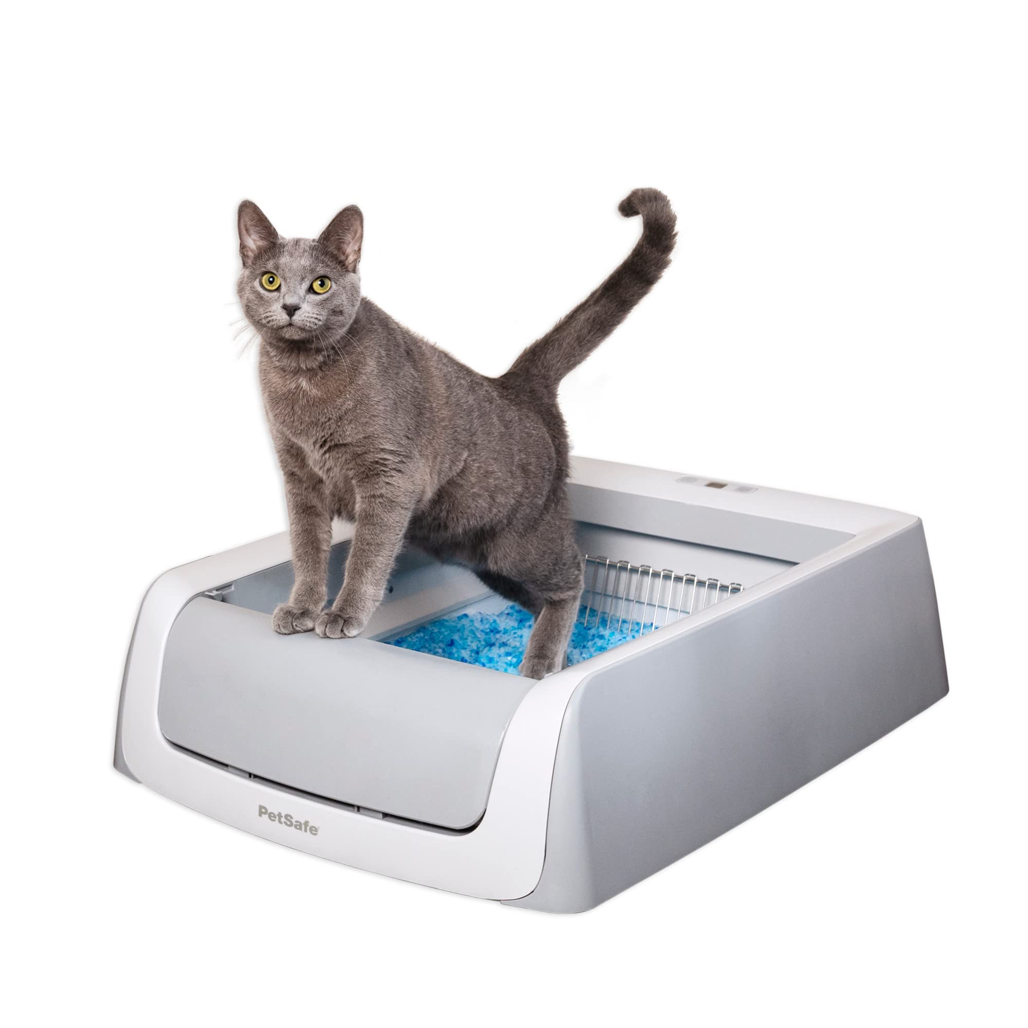 PetSafe ScoopFree Crystal Pro Legacy Automatic Self-Cleaning Cat Litter Box – Includes 1 Disposable Crystal Litter Tray – Advanced Odor Control – Not Enclosed – Gray (PAL00-16805)